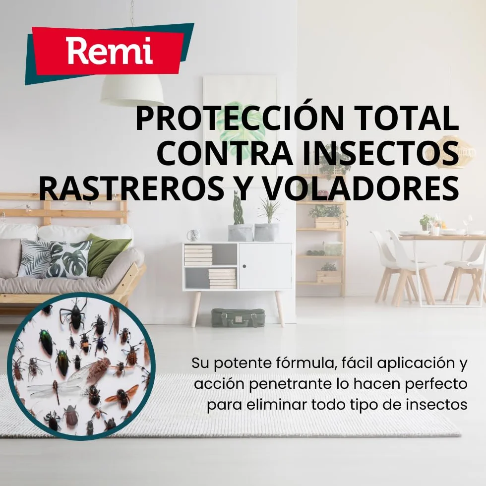 Remi Hogar Descarga Total Anti Chinches y pulgas | Bomba Humo Insecticida | Aerosol | Acción Choque Contra Plagas (150 ml) | Cucarachas, polillas e insectos voladores