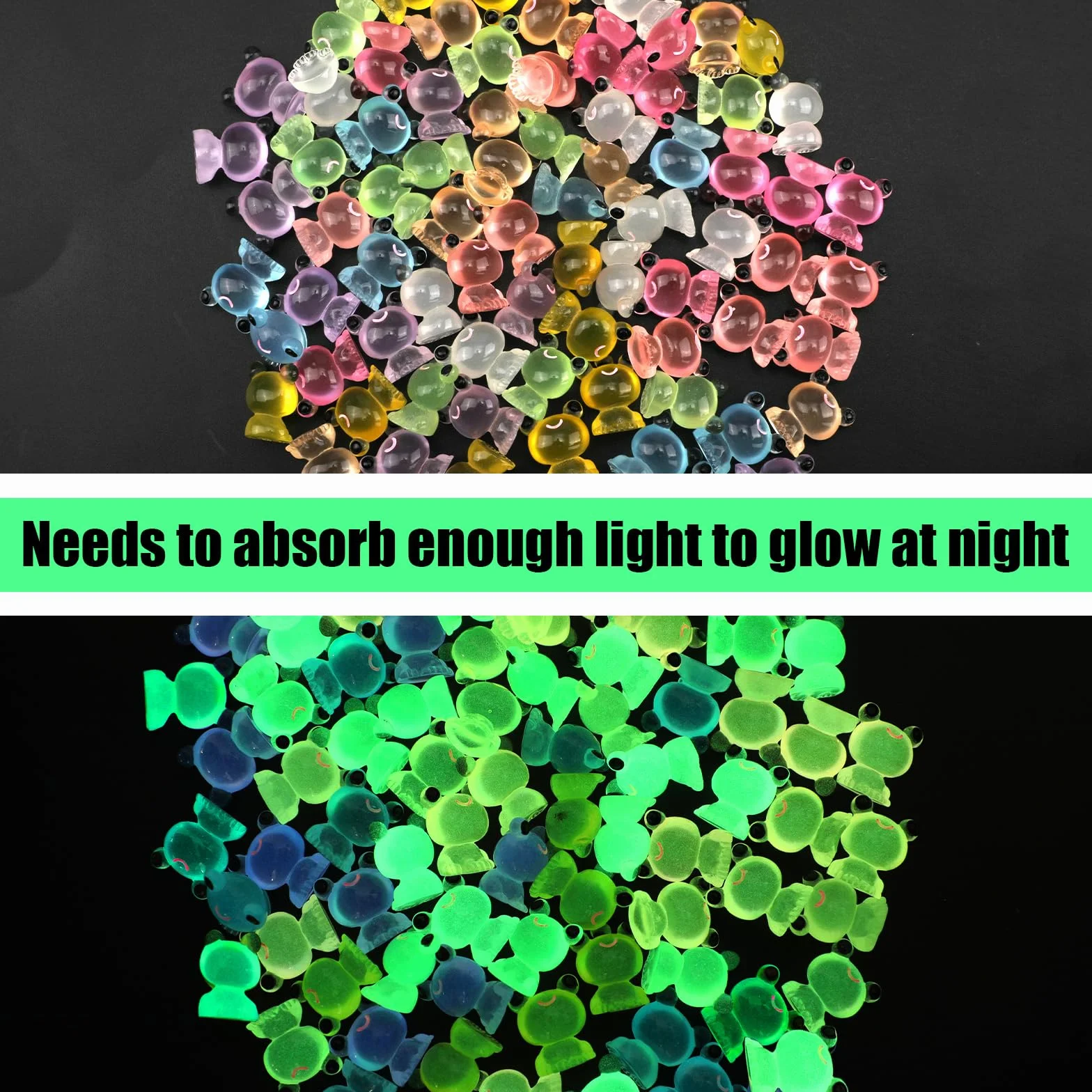 XIHIRCD 80uds Mini Ranas Luminosas de Resina, Lindas Multicolores Pequeñas Ranas Que Brillan en la Oscuridad Figuras de Ranas Brillantes en Miniatura para Manualidades Paisaje Decoración de Jardín