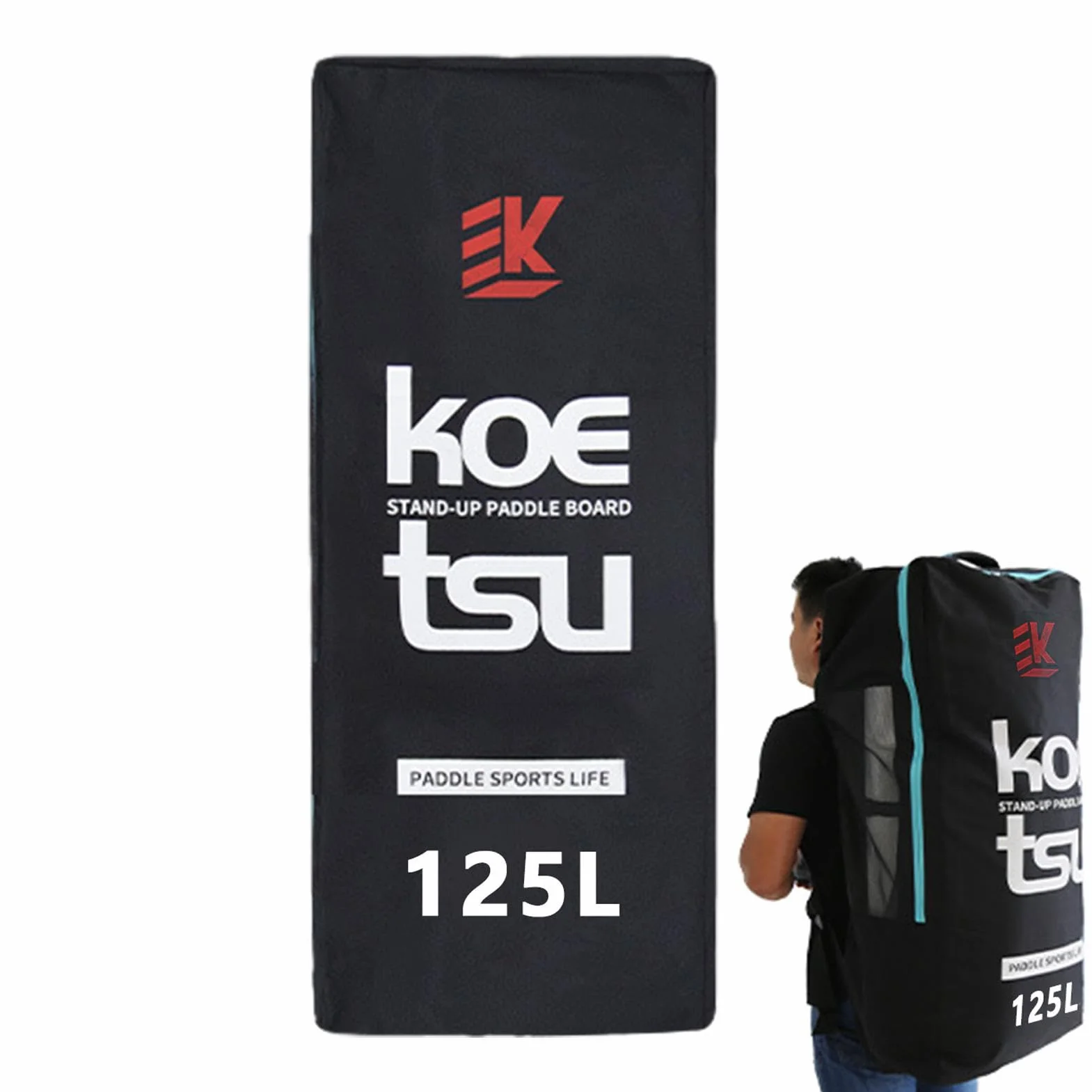 Bolsa para Tabla Paddle 125L, Impermeable Oxford, Cubierta Acolchada de Espuma para Surf y Kayak