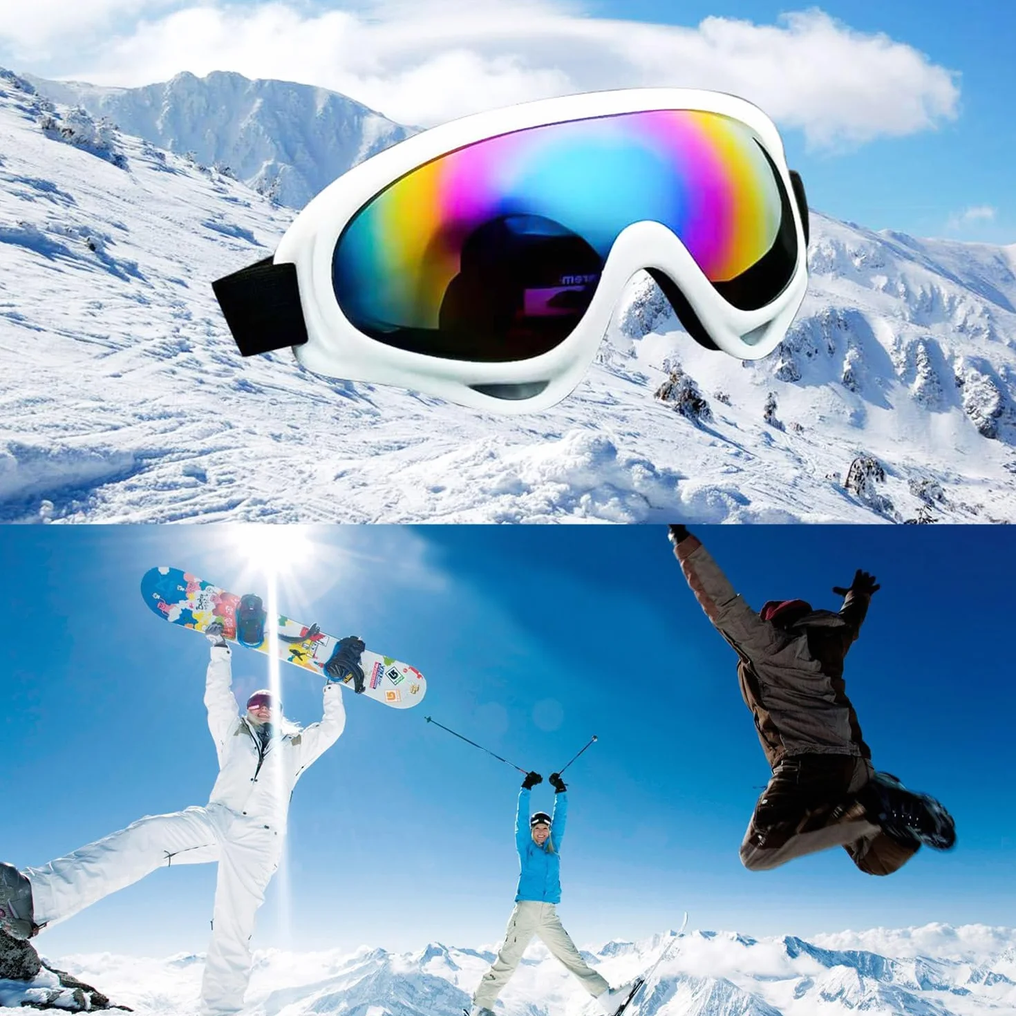 Gafas de esquí snowboard protección UV antiniebla compatibles casco motocross
