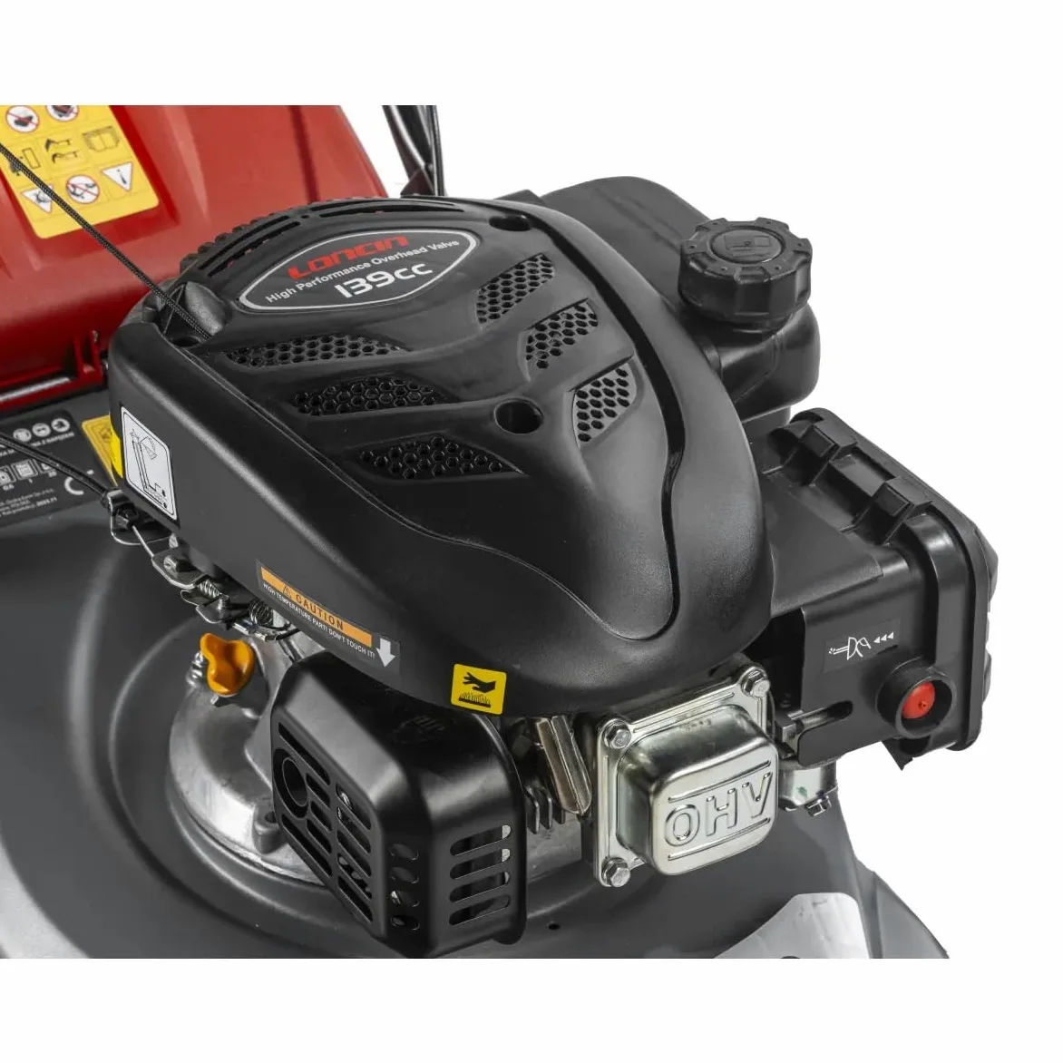 Cortacésped de Gasolina con accionamiento de 2,4 kW Garden DEDRA, Motor Loncina 139 CM, Ancho de Corte de 43 cm, Ajuste de Altura de Corte Central 25-75 mm (6 Niveles)
