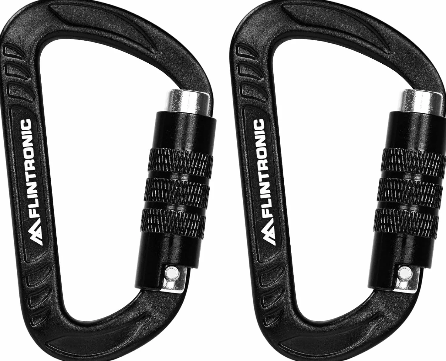 Flintronic Mosquetones de Bloqueo de Aluminio Resistente 30KN para Montañismo Deportivo al Aire Libre