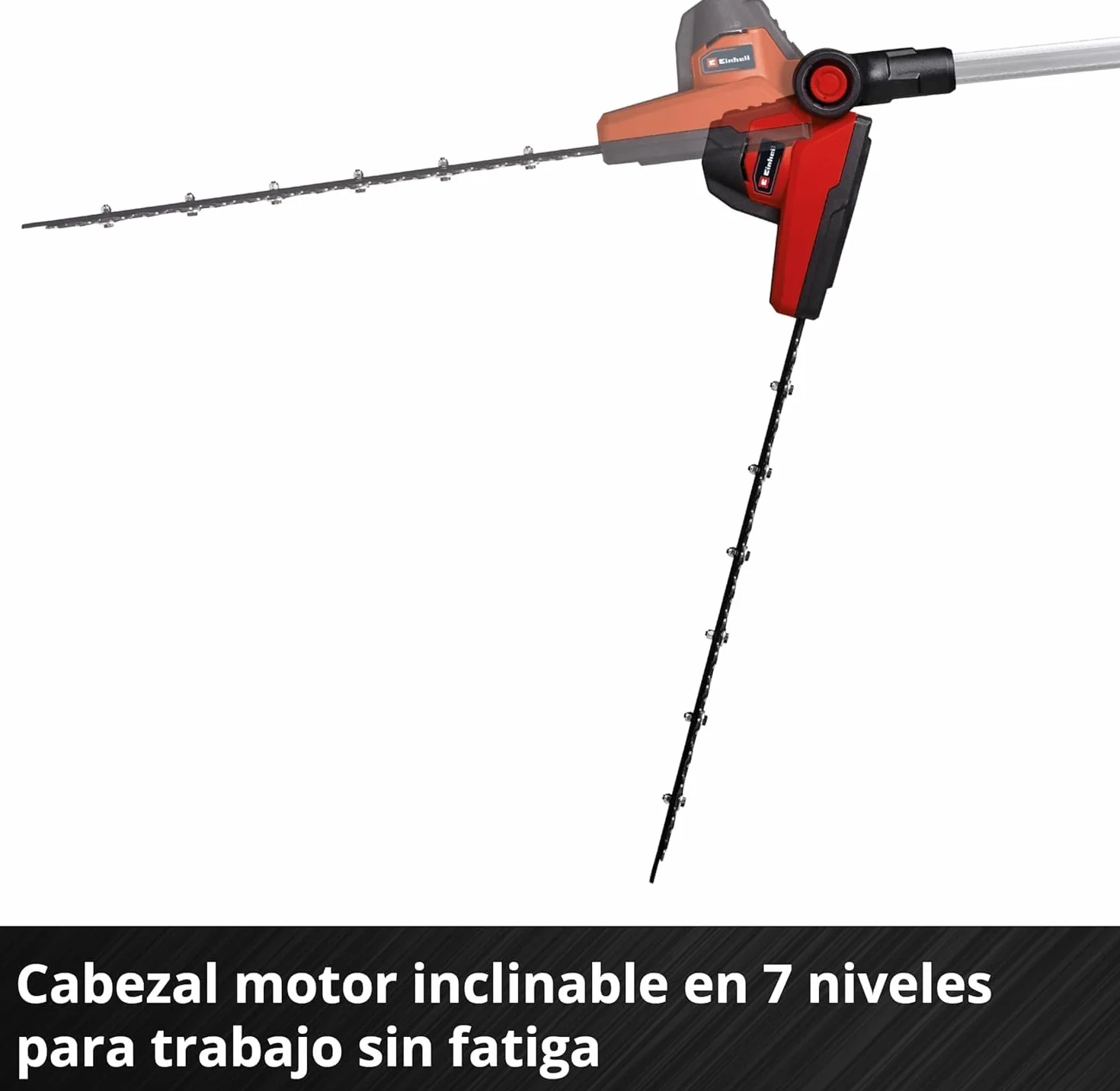 Einhell Cortasetos de Barra con batería GC-HH 18/45 Li T-Solo Power X-Change (Iones de Litio, 18 V, Agarre Principal Giratorio, Cabezal de Motor inclinable en 7 Posiciones, sin batería ni Cargador)