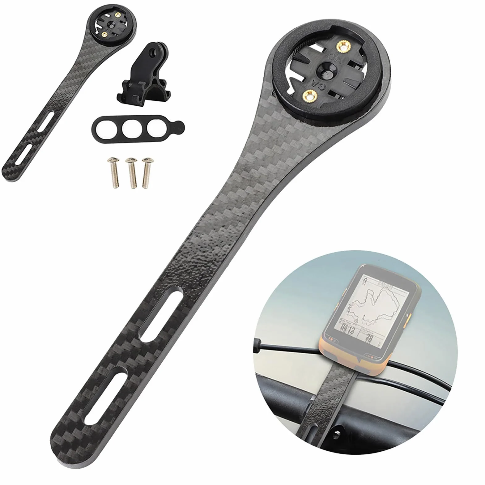 Soporte de Bicicleta de Fibra de Carbono para Garmin Edge