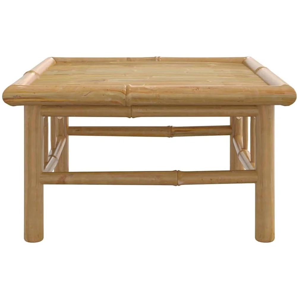 Mesa de jardín de 65 x 55 x 30 cm, bambú, colores naturales, robusta mesa auxiliar para exteriores, muebles de jardín duraderos, fácil limpieza