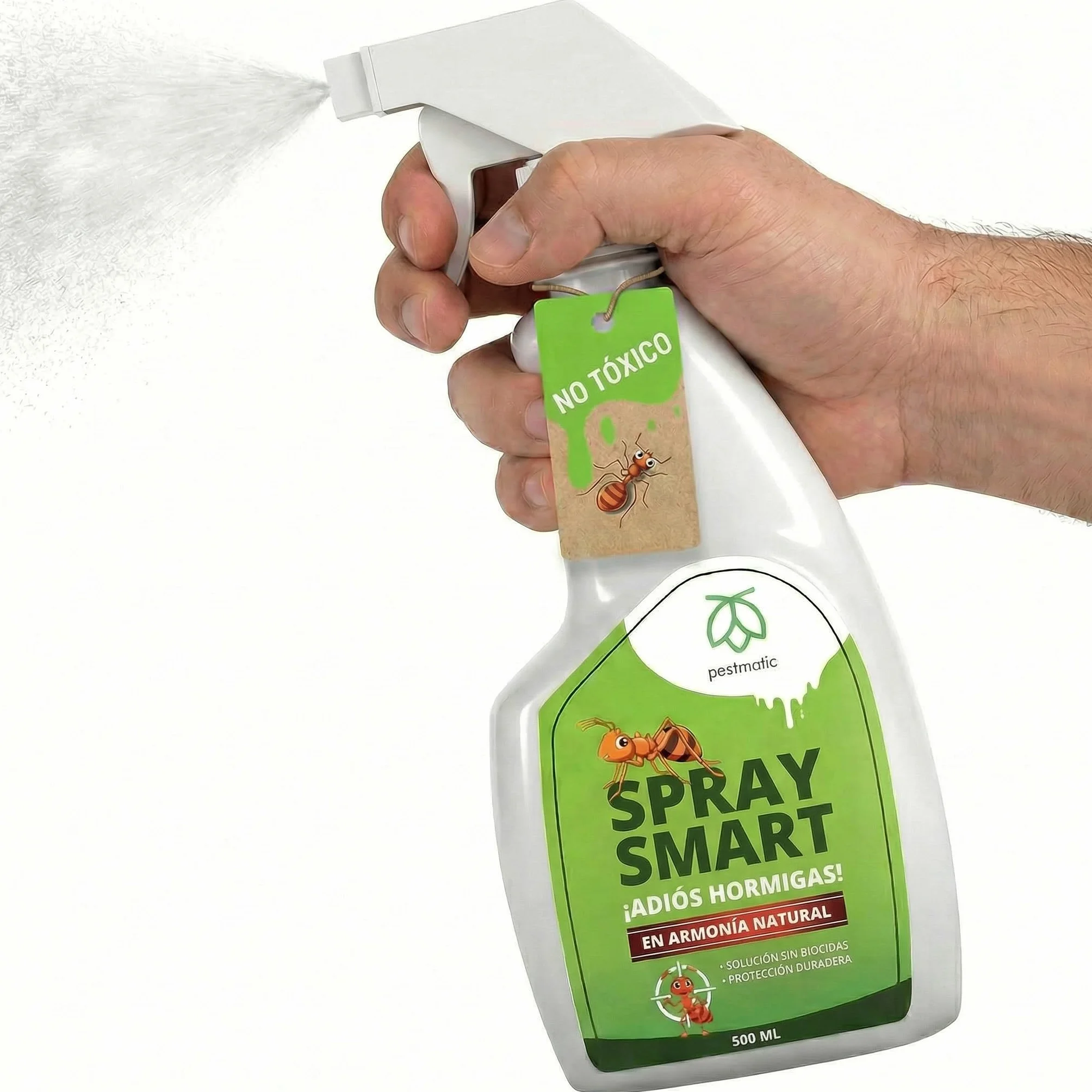 Pestmatic® Spray Antihormigas | Anti Hormigas Interior de Casa y Antihormigas Exterior | Repelente Hormigas Apto Mascotas | Barrera Líquida que Lava y Elimina Físicamente sin Insecticida ni Veneno