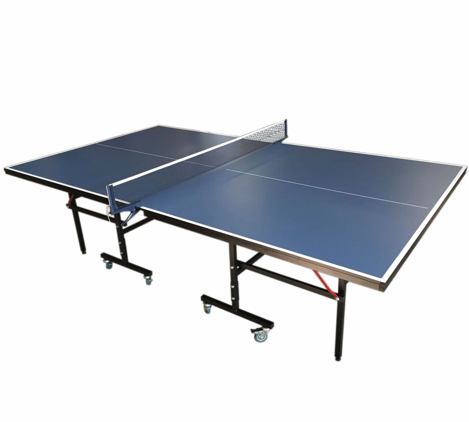Mesa de tenis de mesa compacta azul para interiores