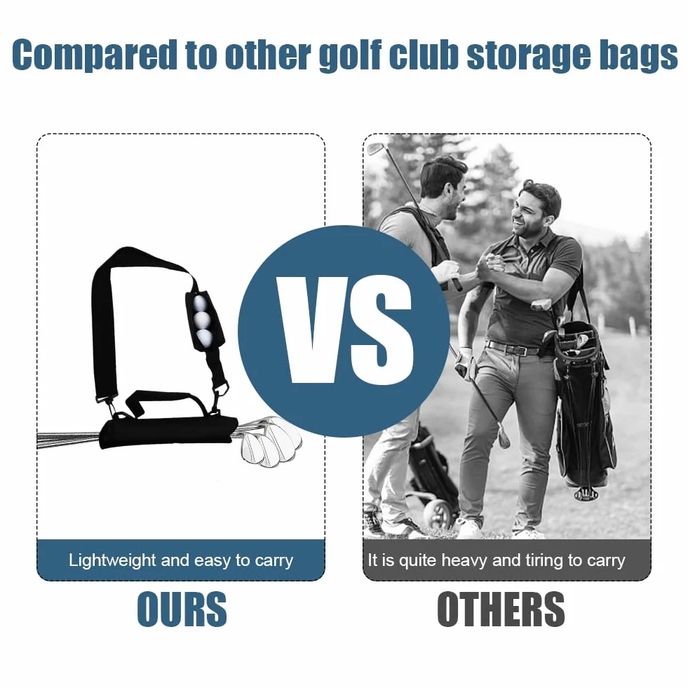 Bolsa de Transporte para Palos de Golf con Correa de Hombro Escalable - Mini Bolsa Portátil
