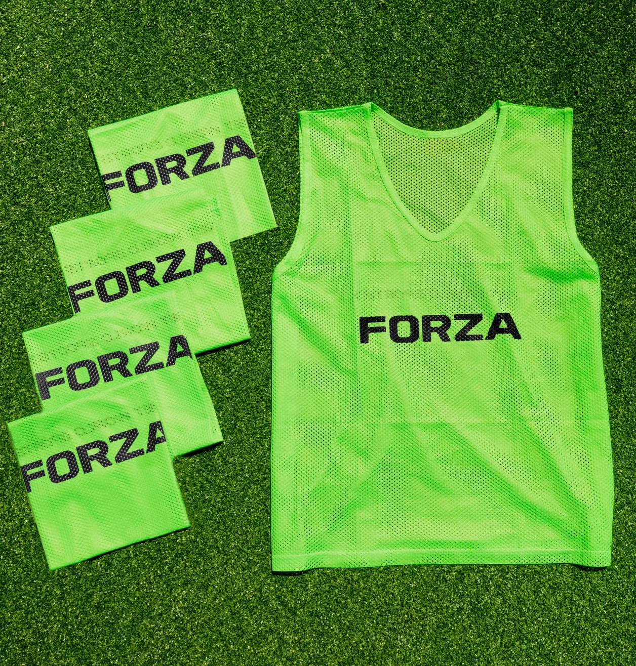 FORZA Petos de Entrenamiento Paquete de 15 Baberos de Fútbol Malla Ligera Multicolores