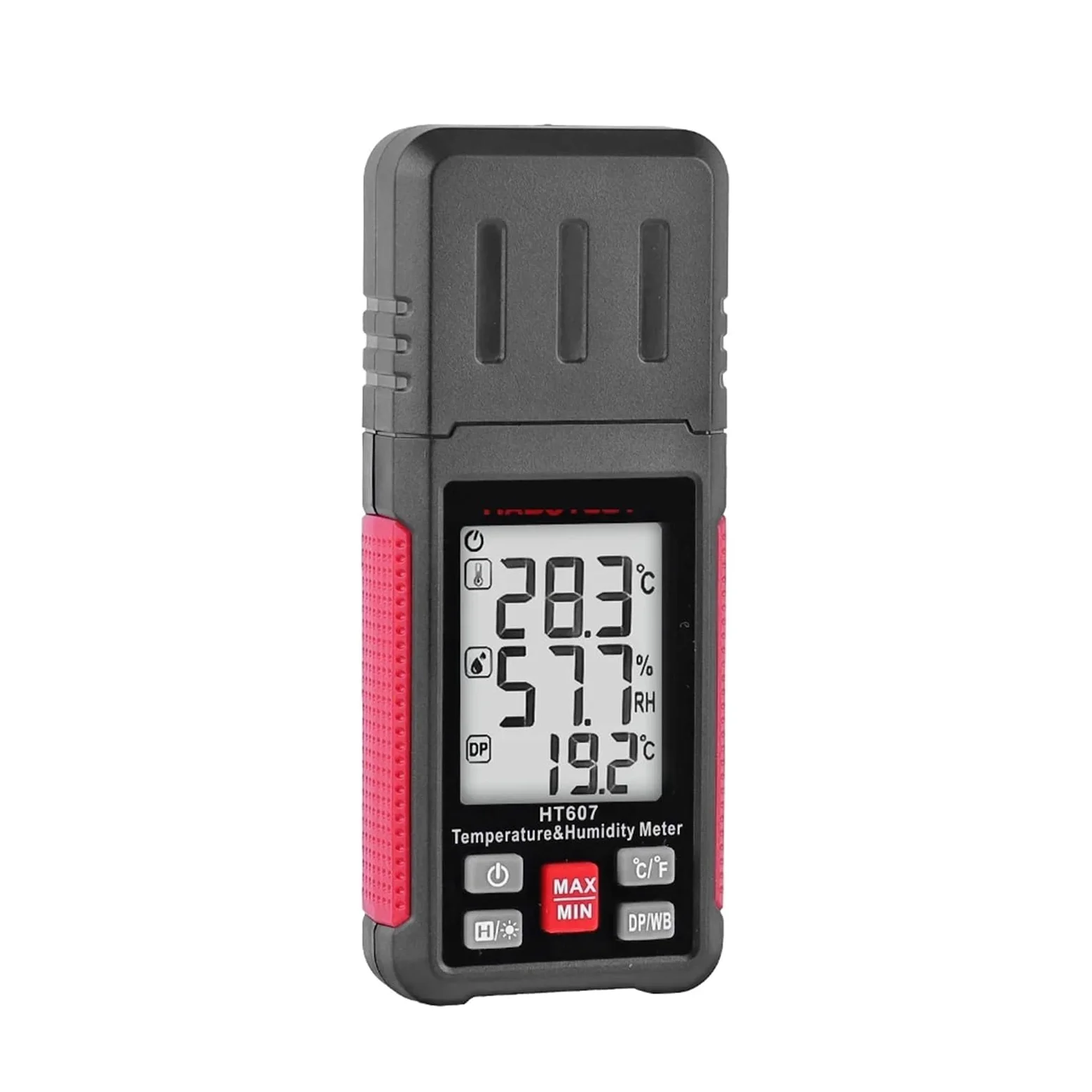 Termohigrómetro digital HT607 con monitor de temperatura de bulbo húmedo y punto de rocío