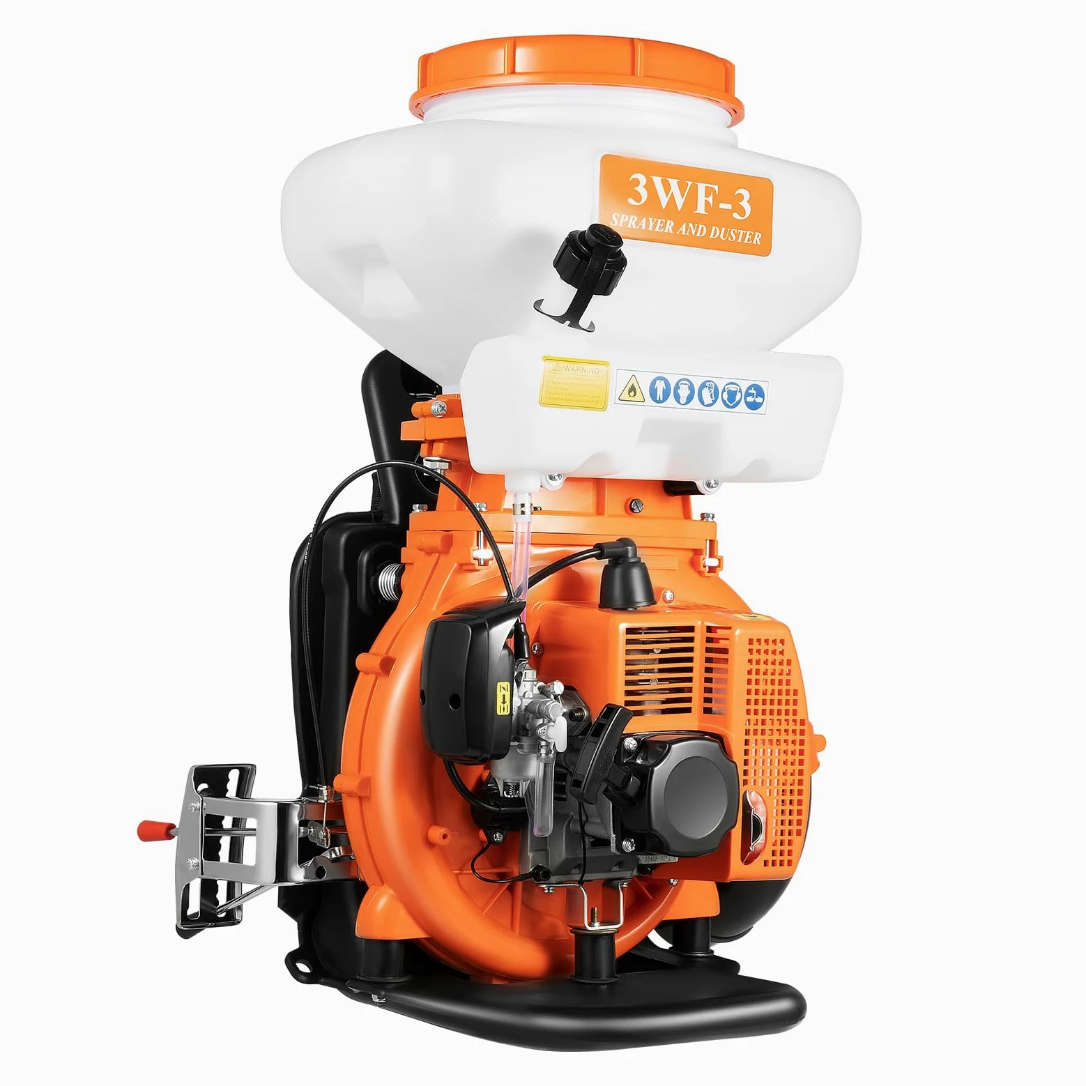 Pulverizador de mochila nebulizador, motor de 41,5 ccm, pulverizador de motor de 2 tiempos de gasolina con depósito de 14 L, más de 12 m de área de pulverización para jardinería y agricultura