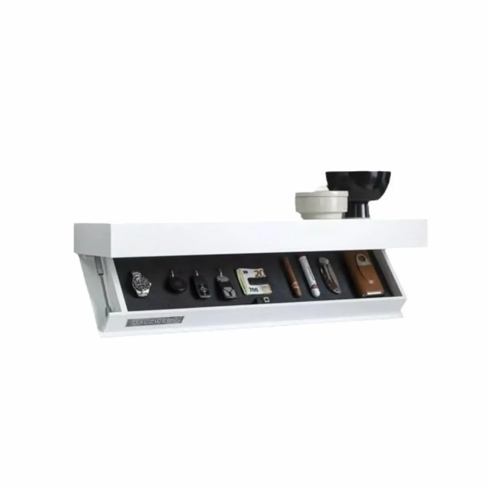 Caja fuerte flotante oculta para armas, estante con compartimentos secretos, almacenamiento montado en pared