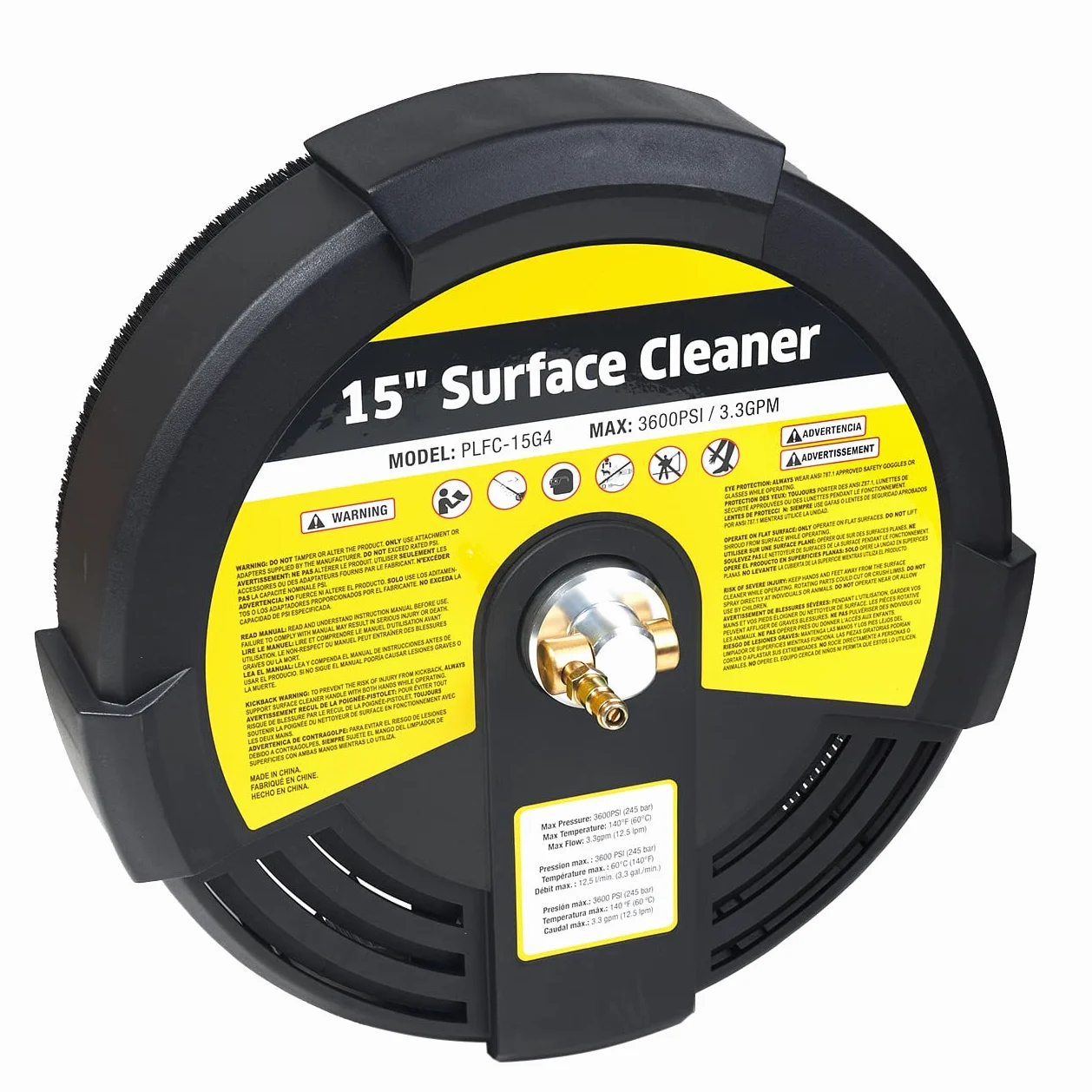 Limpiador de superficies para lavadora a presión de 15 pulgadas, accesorio 3600 PSI