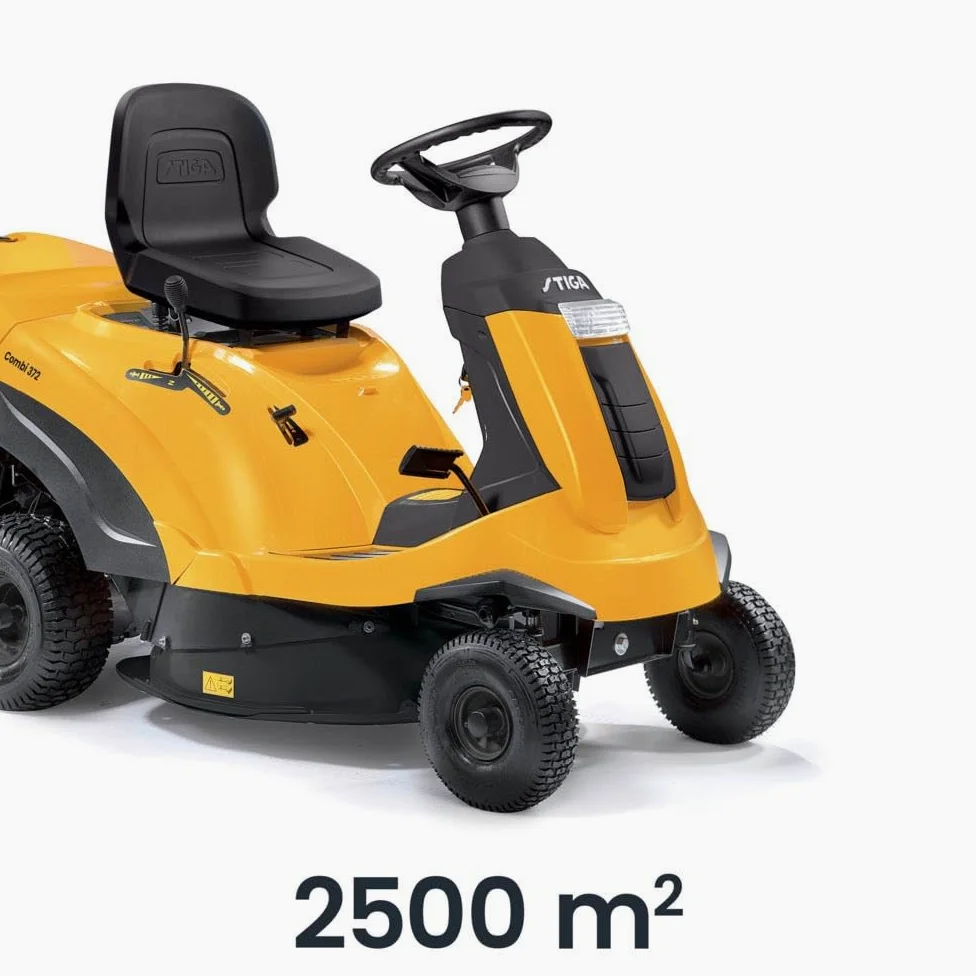 STIGA Cortacésped Combi 372 - Motor 414cc ST 400, cubierta de 72 cm, transmisión hidrostática, depósito de recolección de hierba de 170 l, tapón de mantillo incluido
