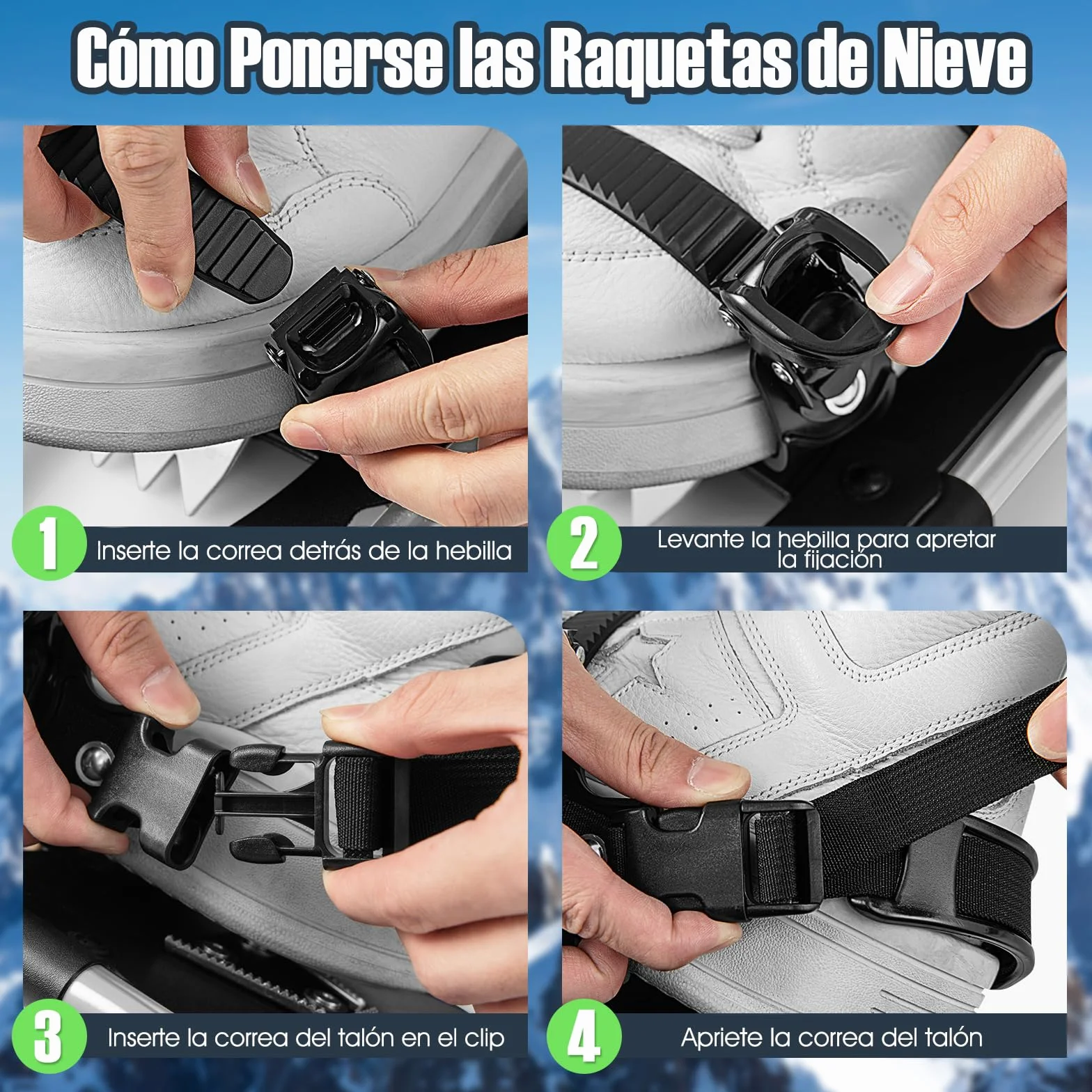 COSTWAY Raquetas de Nieve 4 en1 Aluminio 35-45 cm Bastones Trekking Bolsa Impermeable