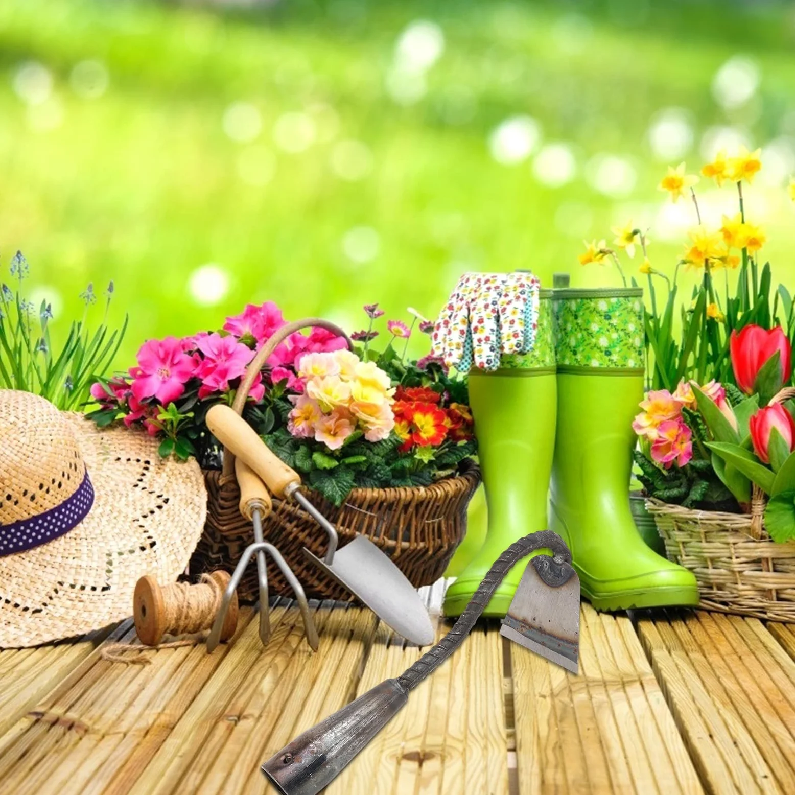 Alipis 2 Piezas Azadas Agrícolas para Desherbar, Azada de Manganeso para Cultivo al Aire Libre, Trasplante y Labranza, Herramienta Práctica y Cómoda para Jardinería Agrícola