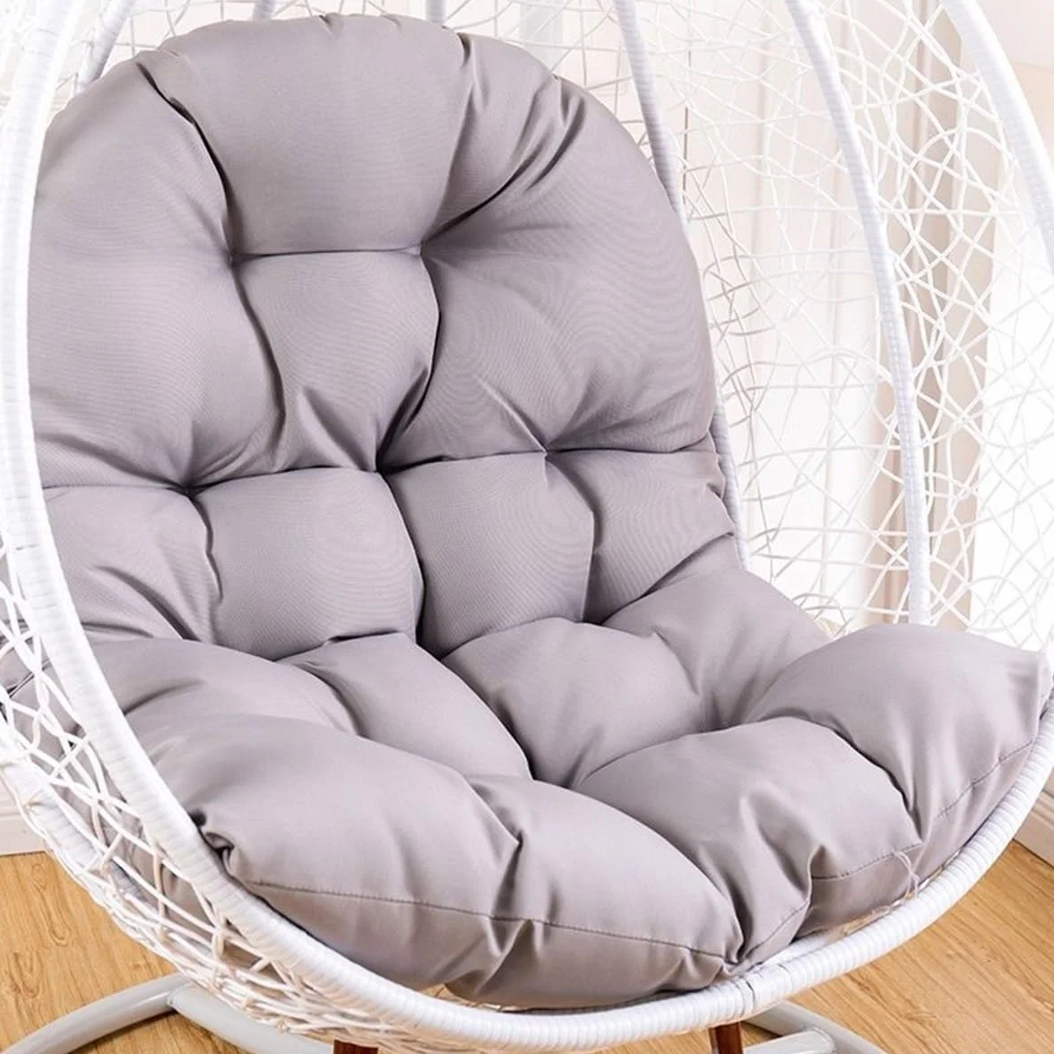 Cojin para Silla Colgante, Impermeable Almohada para Silla Columpio, Grueso Cojín de Asiento Hamaca para Jardín Terraza Interior Exterior (Silla No Incluida)(Gray)