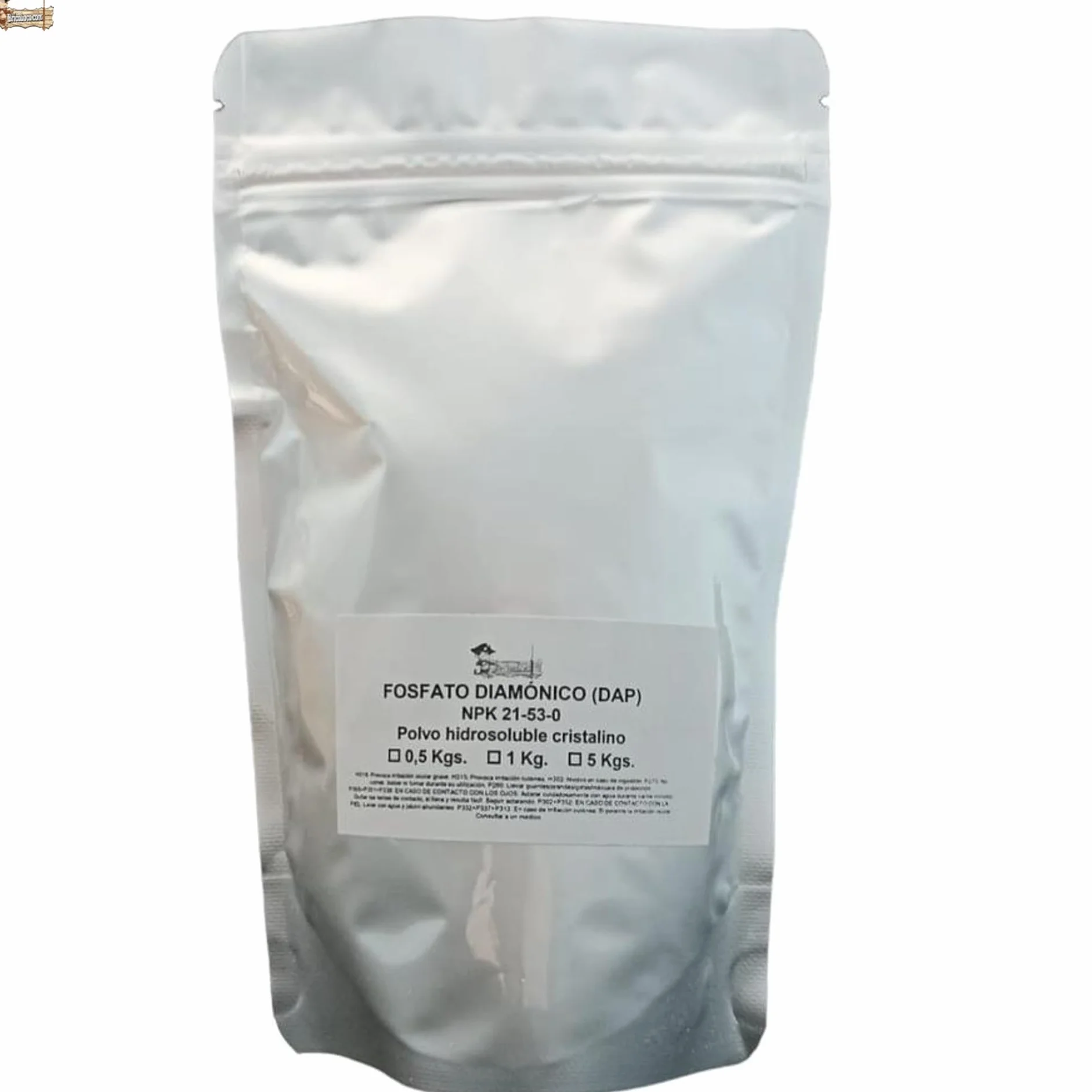BricoLoco.com Fertilizante fosfato diamónico hidrosoluble DAP ¡¡¡ 250 GRAMOS !!!! Abono NPK 21-53-00 Cebo atrayente para trampas de mosca del olivo o fruta. Fermentación levaduras vino (0,25 kgs)