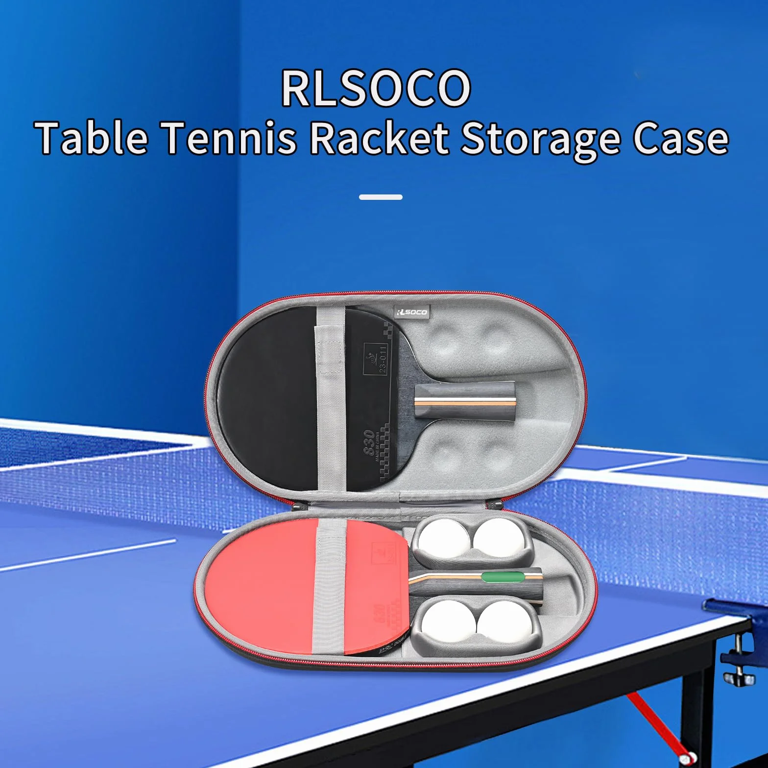 RLSOCO Funda para Raqueta de Ping Pong Hexagonal para 2 Raquetas y 4 Pelotas