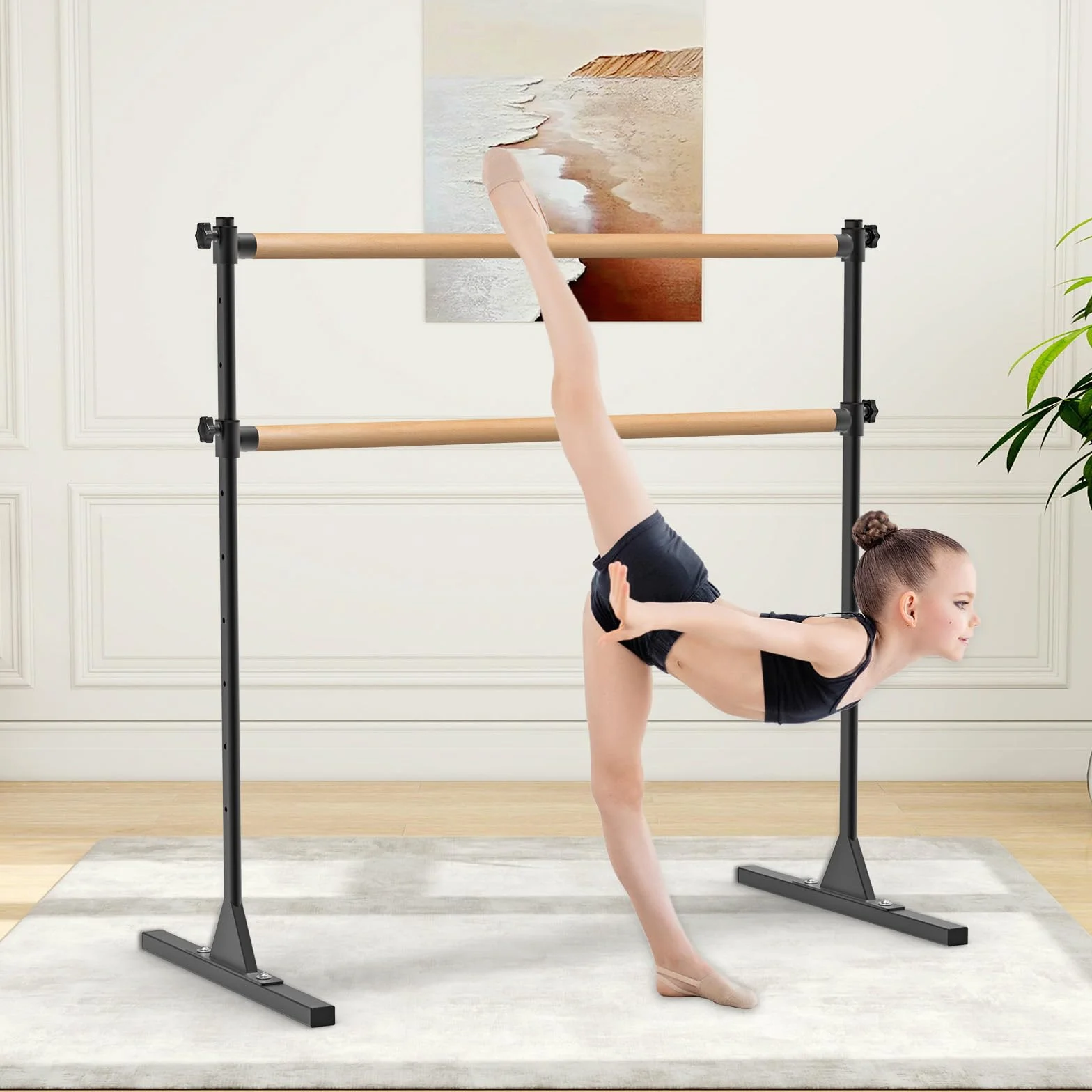BeneLabel Barra de Ballet Independiente Ajustable en Altura 10 Pulgadas 120x71cm Antideslizante