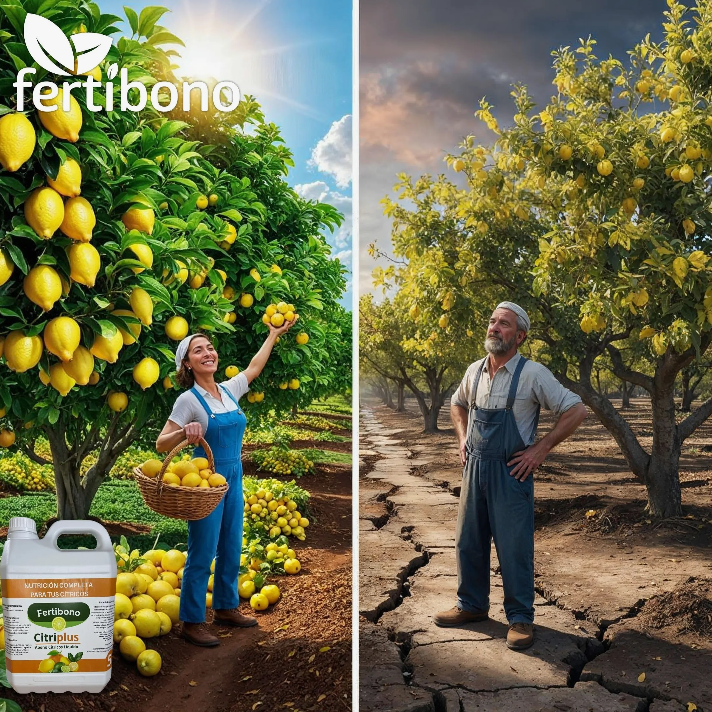 Fertibono CitriPlus Abono Cítricos 5L Rico en Hierro Zinc Calcio Manganeso Magnesio AminoAcidos NPK Ecológico Residuo Cero
