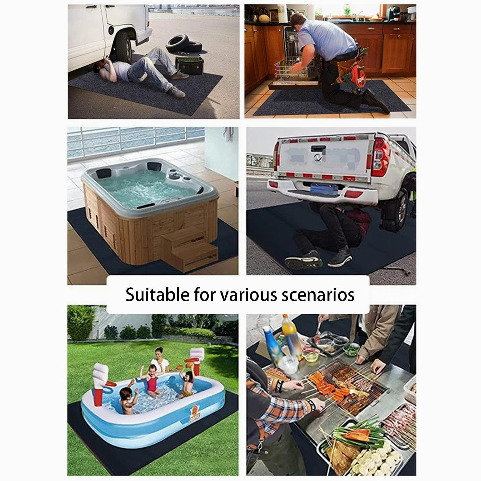 Tapiz Suelo Piscina, Base De Piscina para Exteriores Almohadilla para Revestimiento De Piscinas Protector Piscinas Suelo para Jardín Y Terraza