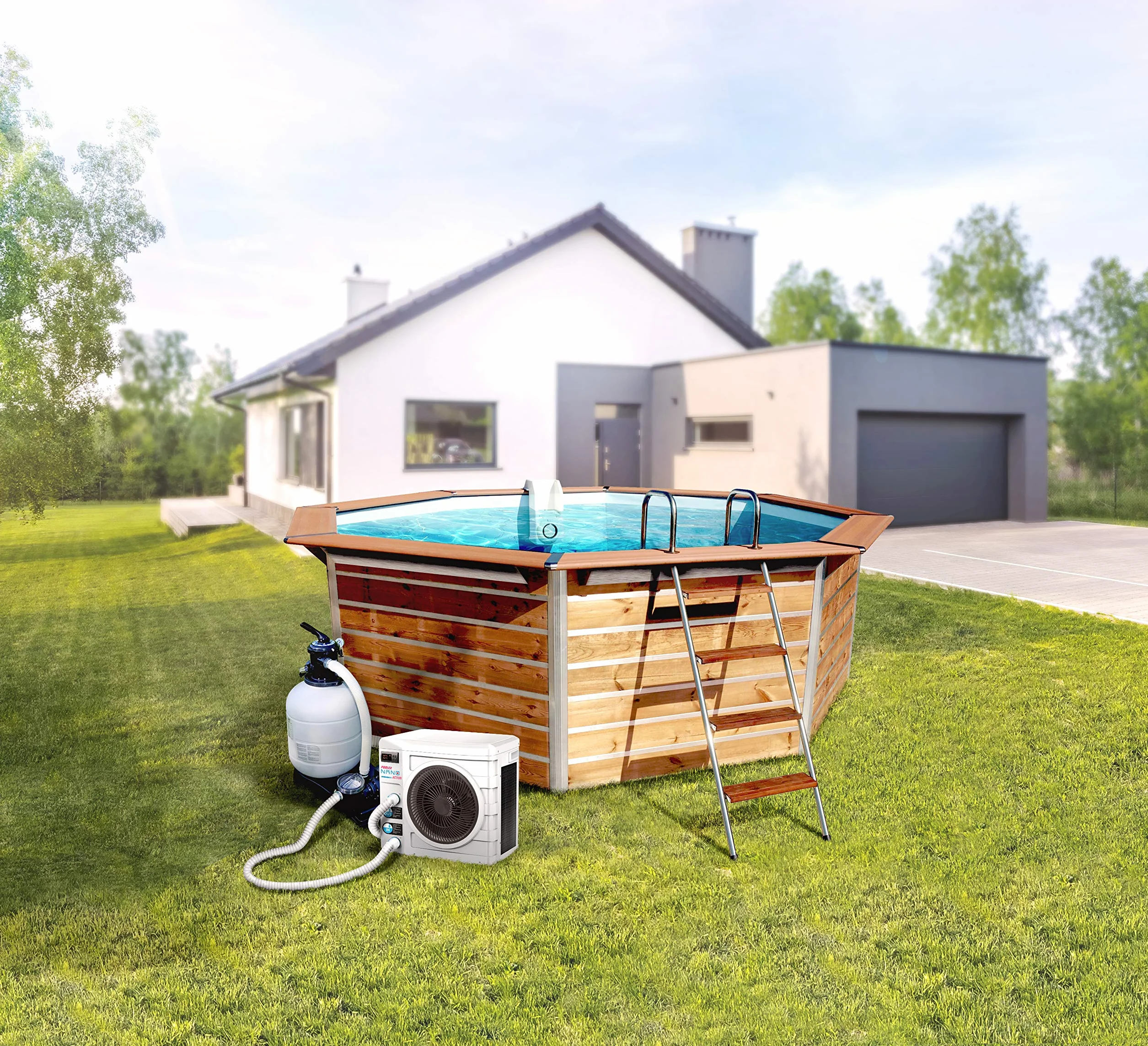 POOLEX POOLSTAR Nano Action 4 – PC-Nano-A4 – Bomba de Calor para Piscina dedicada a pequeñas Piscinas Fuera del Suelo – Consumo de 810 W – Volumen de la Cuenca de 15 a 28 m3