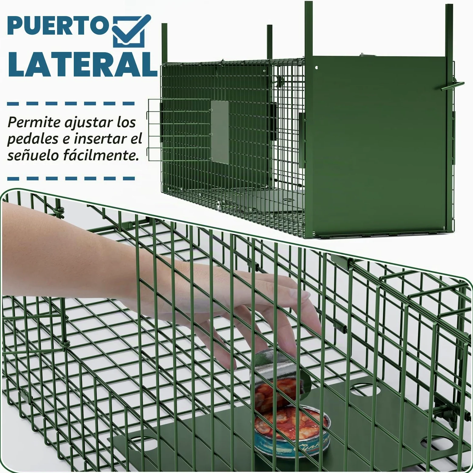 Trampa Animales Vivos 100 X 29 X 31.5 cm Jaula Trampa Gatos Grande Trampa para Gatos