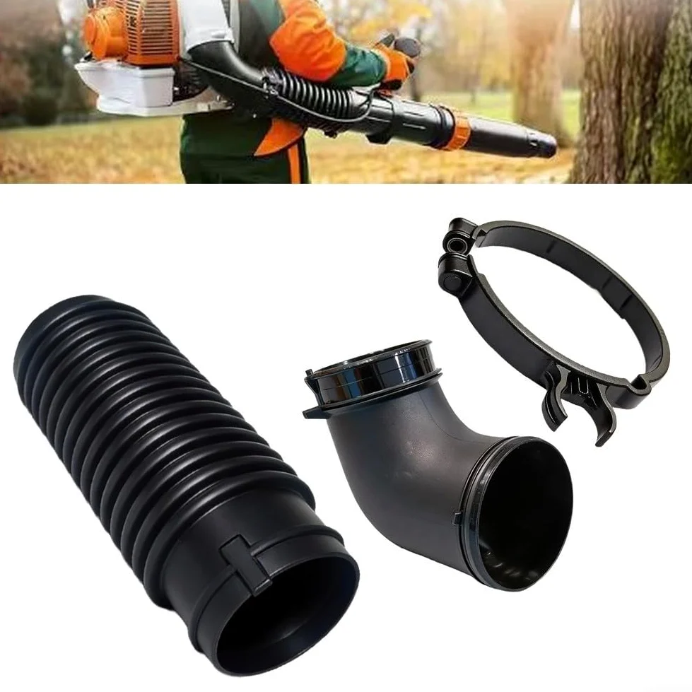 Codo de tubo soplador para la serie BR800 BR800X con manguera plisada y abrazadera de manguera diseñada para BR450 BR700 BR700X BR800 BR800X SR450 Compatibilidad de soplador (C)