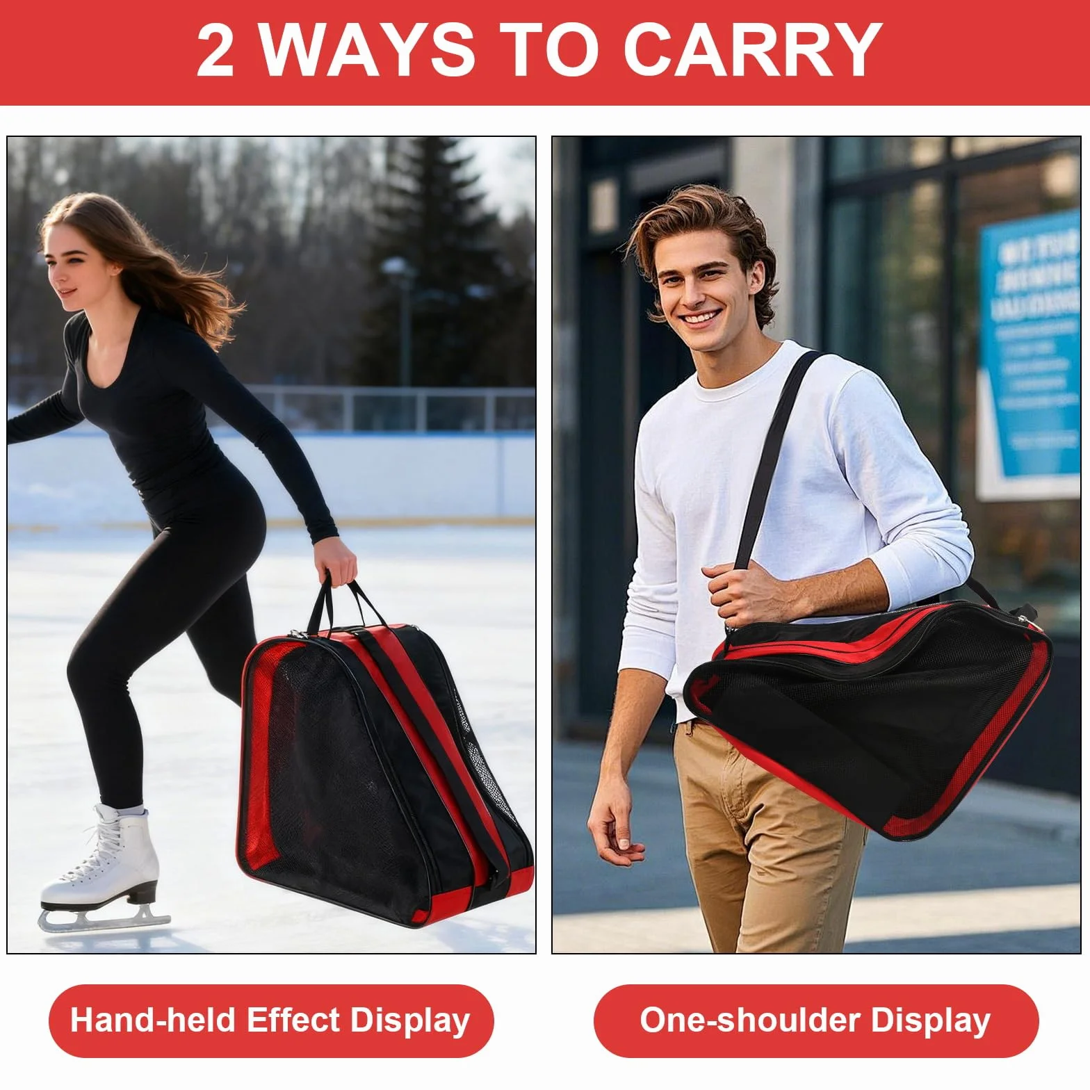 Bolsa para patines de hielo para adultos hombre mujer hockey