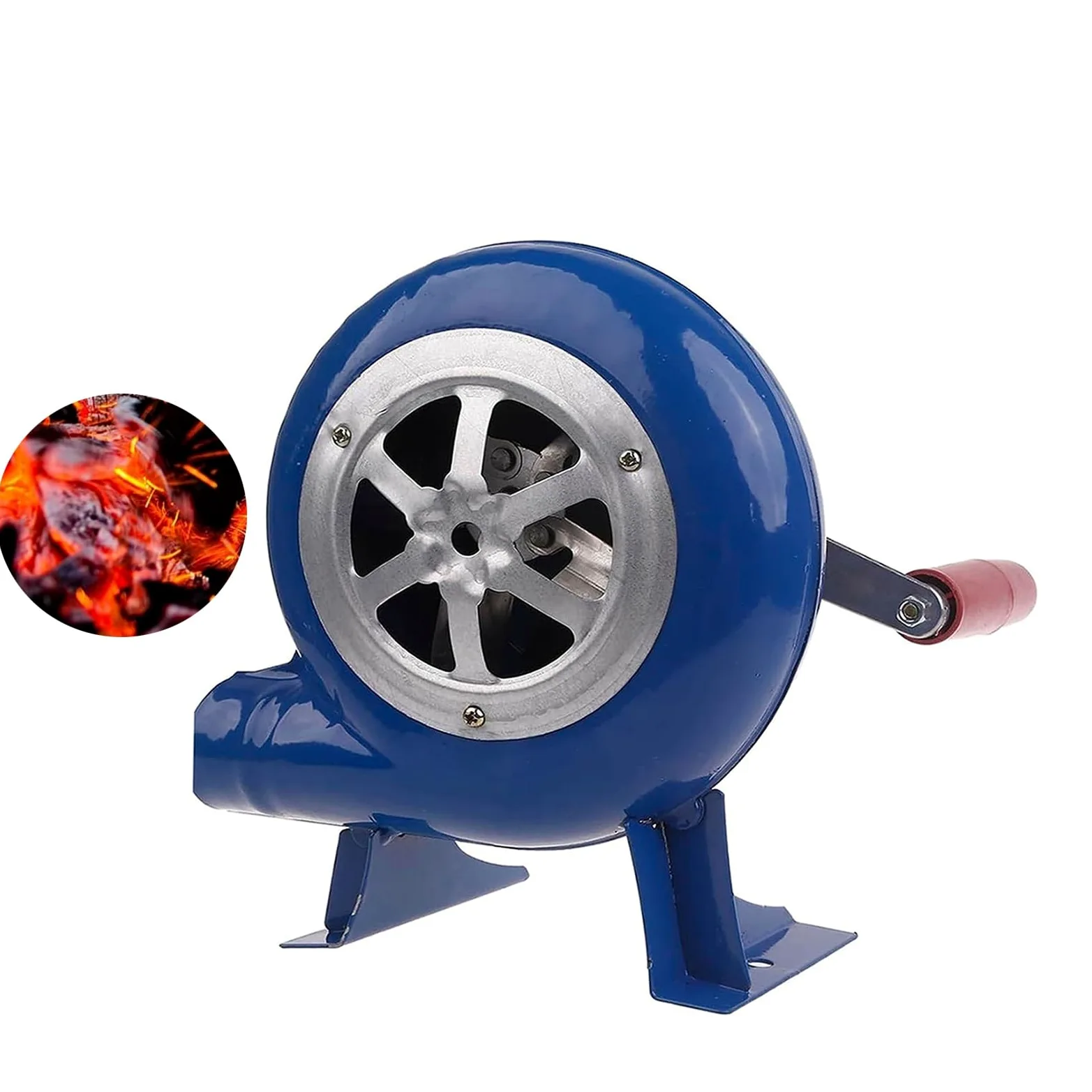 Ventilador Manual De Ventilador De Palomitas De Maíz Iron Gear - Manivela Herrero Forja Soplador, Que Cocina El Ventilador Manual, Aspa De Ventilador De Metal, Barbacoa Encendedor De Carbón(350W)