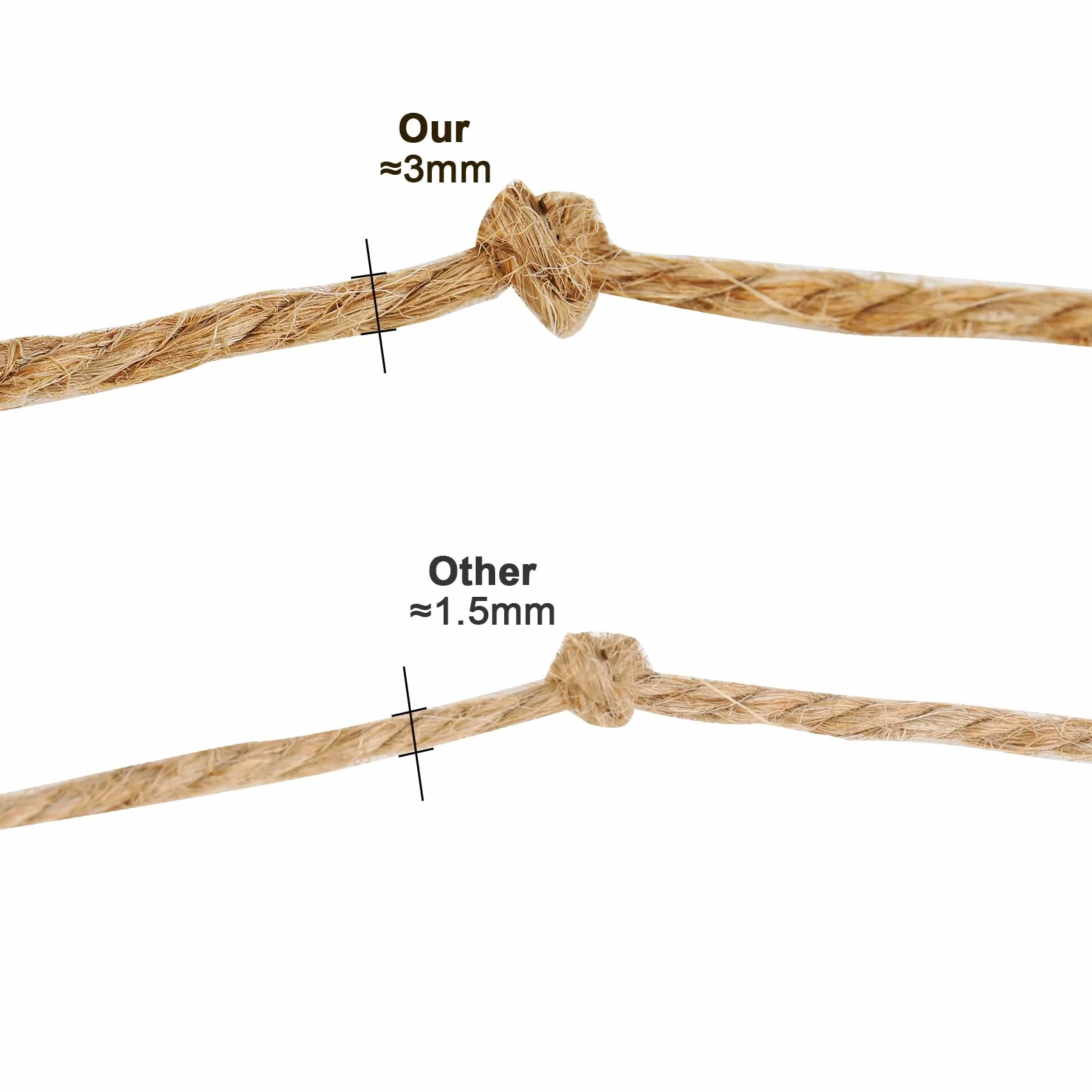 100 m Cuerda de Yute 3mm - Cuerda de Yute para Manualidades Rollo de Yute Natural Marrón Grueso Ideal para DIY Embalaje Decoración Floristería Jardinería