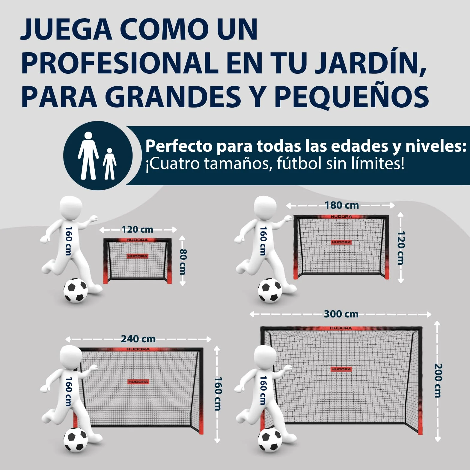 HUDORA Portería de Fútbol Pro Tect Advanced Exteriores Red Resistente Intemperie