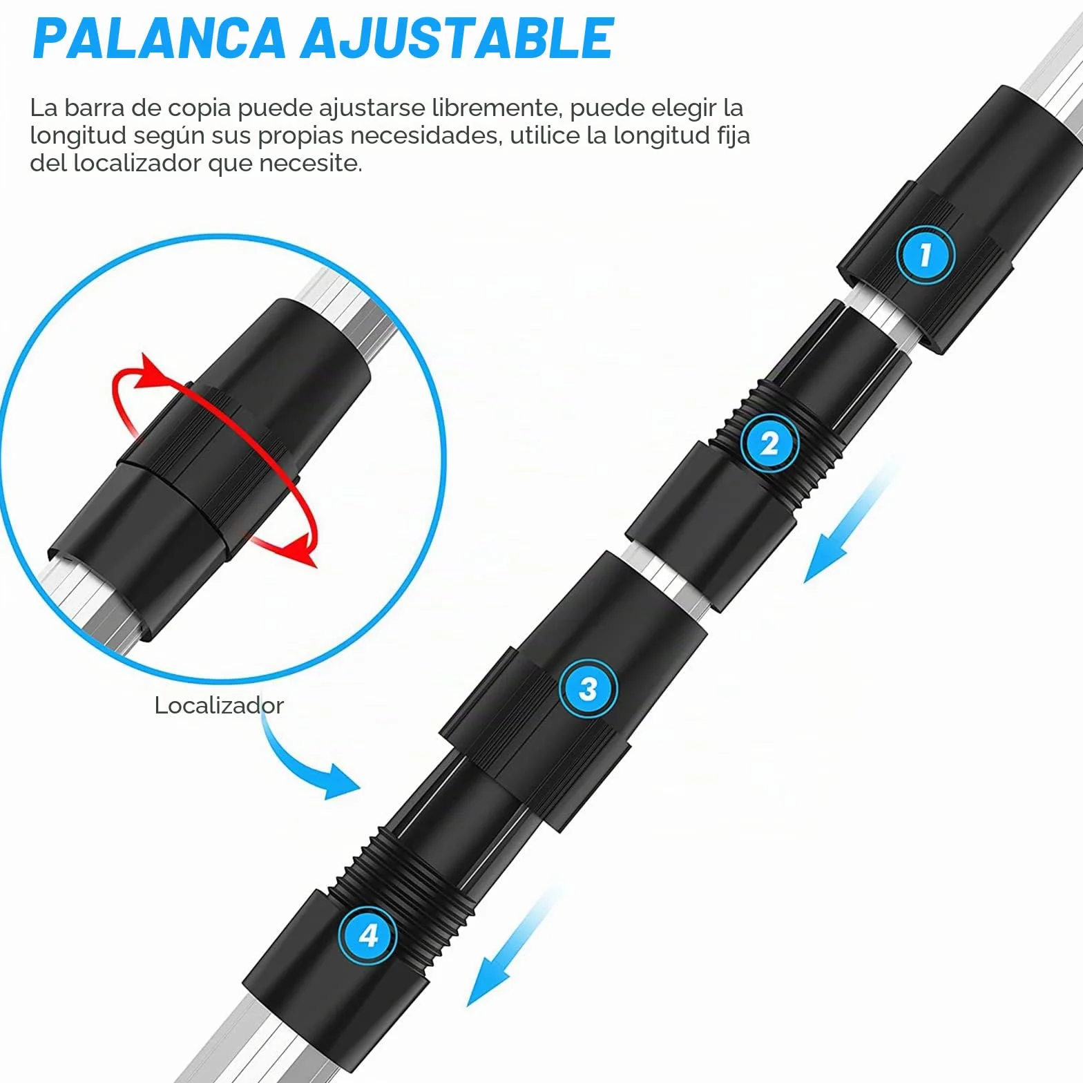 Red de Pesca de Acero Inoxidable Triangular Plegable 1,9 m Mango Telescópico Extensible