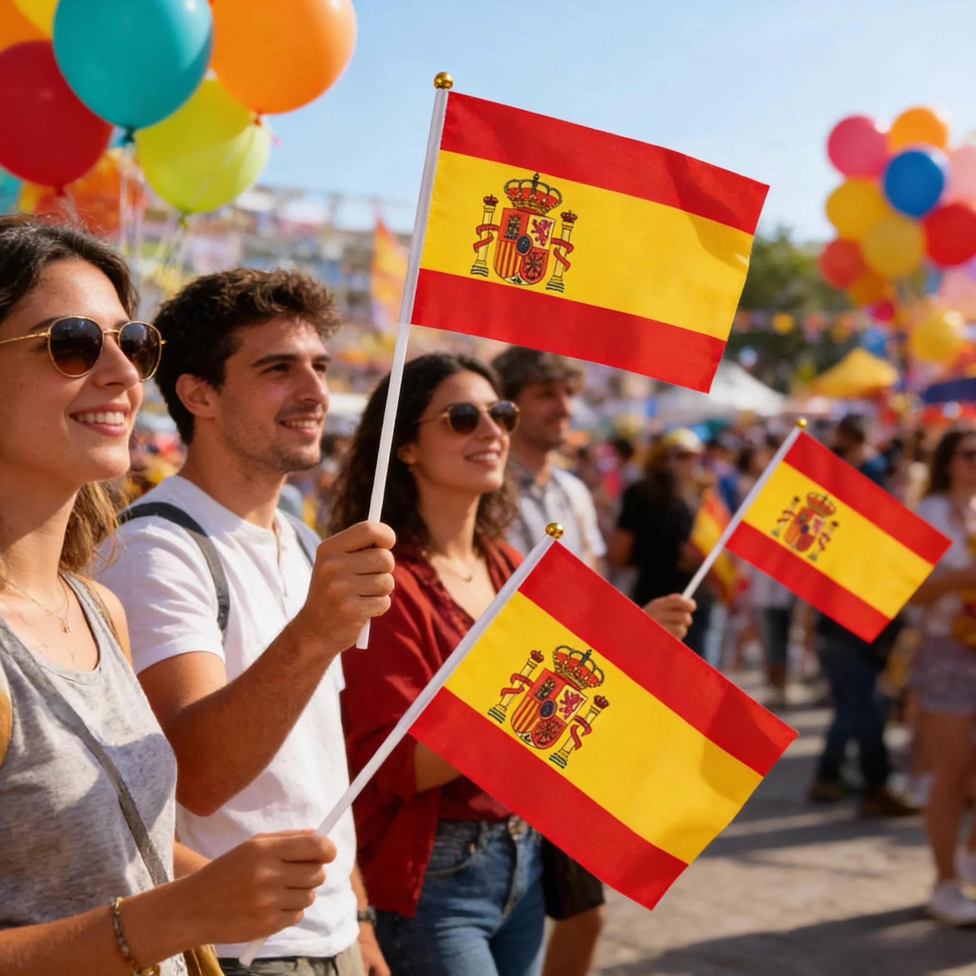 16 Piezas Bandera de Mano España, Palo con Bandera Pequeña de 30 cm – Ideal para Mundial, Eurocopa, Eventos Deportivos, Celebraciones, Desfiles, Fiestas Nacionales y Animación