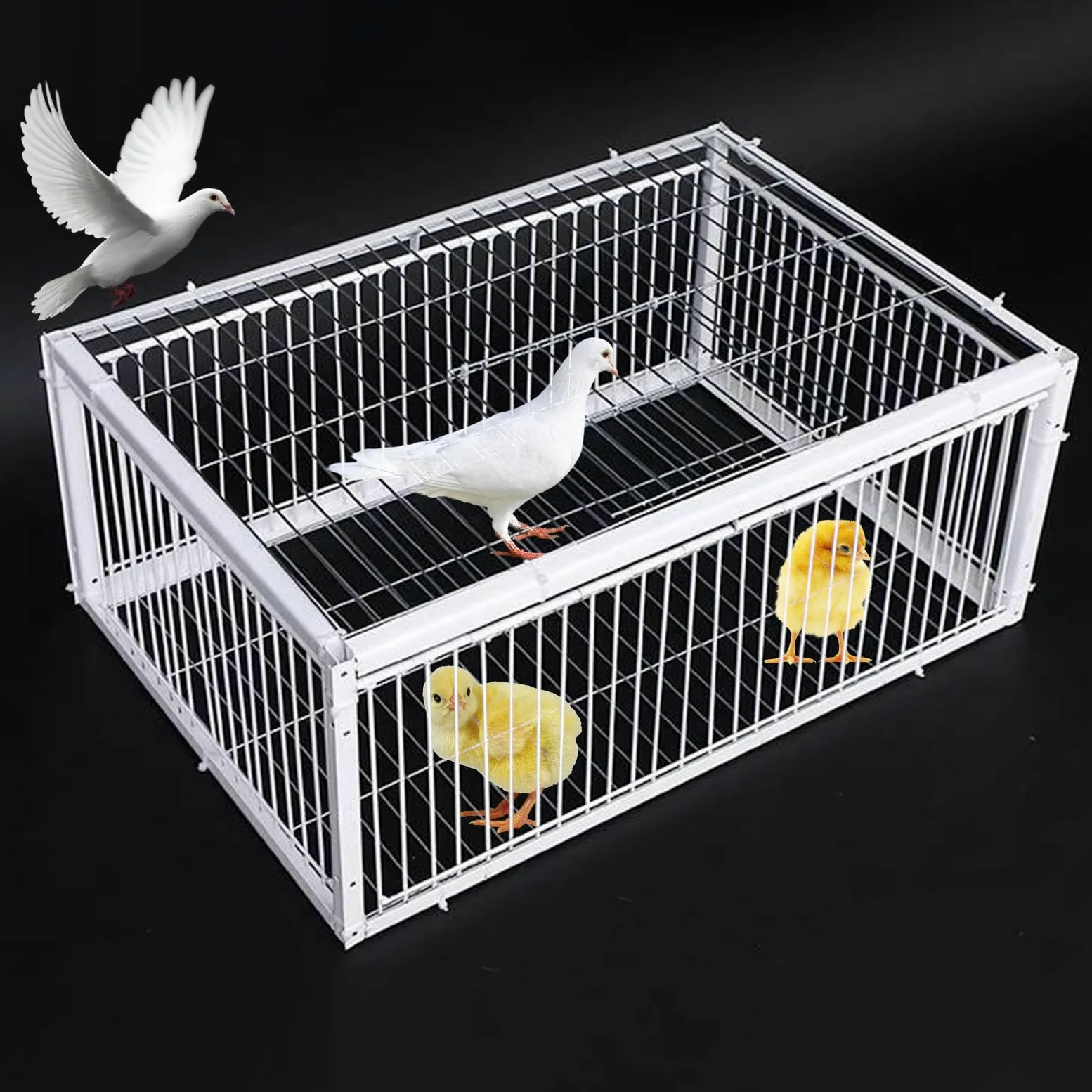 Trampa para Pájaros, Jaula Colectora Con Puerta de Gallinero de 40/60/70/90/100 cm para Palomas de Carreras, Loros, Puerta de Ventana, Suministros