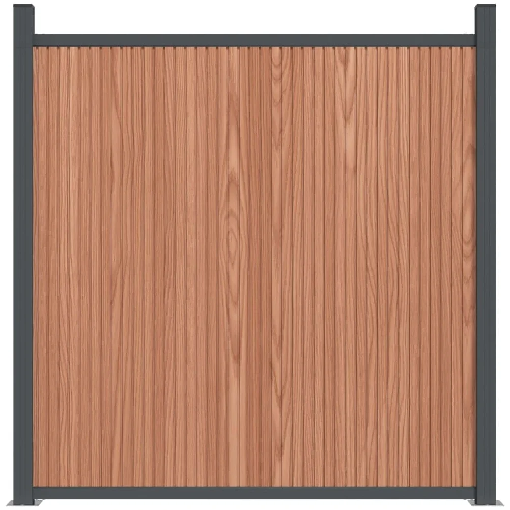 Vallas de jardín de WPC 180 x 186 cm Panel de Valla Jardin, Panel de Valla Elemento de Protección Visual para Terraza y Jardín Marrón