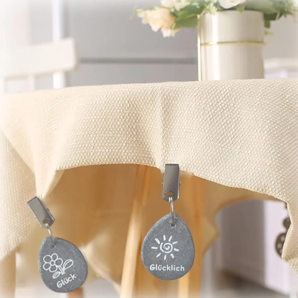 8 Piezas Pesas para Mantel Exterior, Peso del Mantel de Mármol con Clip, Pesas para Mantel con Clip de Metal, Sujeta Mantel Contrapesos para Casa, Camping, Bodas y picnics al Aire Libre(Gris)