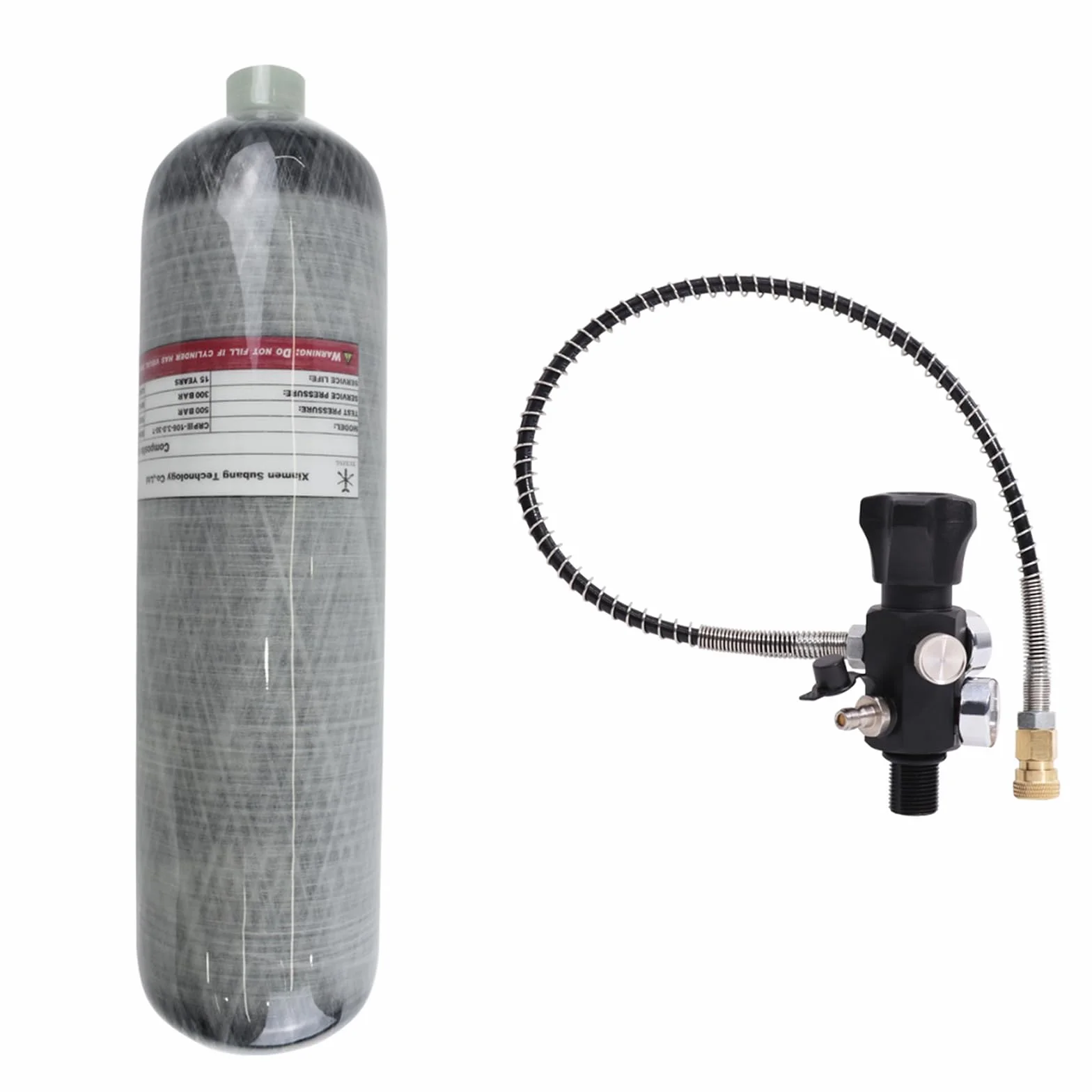 TUXING Cilindro de Fibra de Carbono 3 L 183 Pulgadas cúbicas Tanque de Aire Paintball 4500 PSI