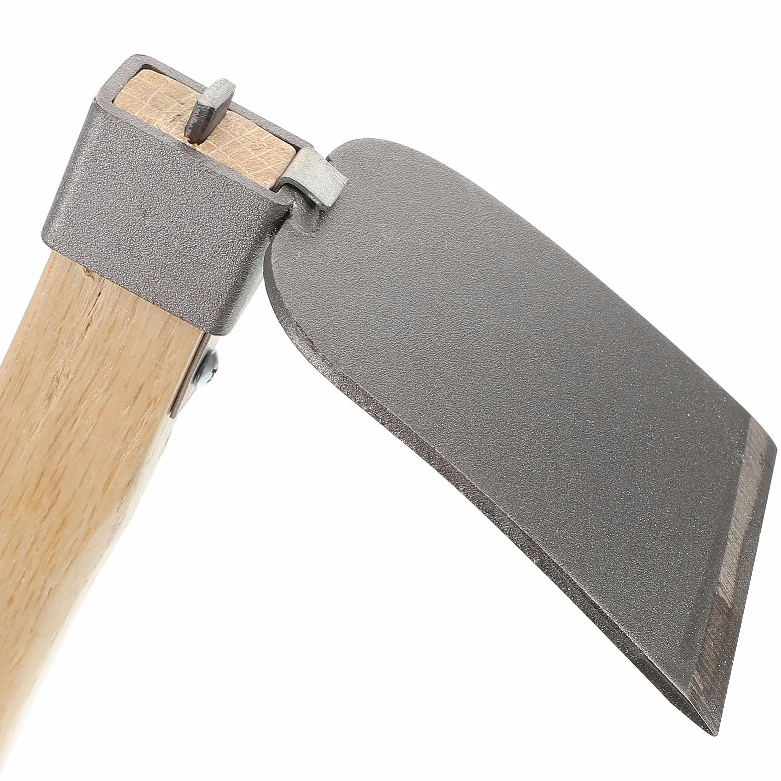 2 Azadas Manuales de Acero Mango de Madera Ergonómico para Desherbar y Plantar en Jardinería, Herramienta Pequeña Multiusos para Cultivo y Cuidado del Jardín