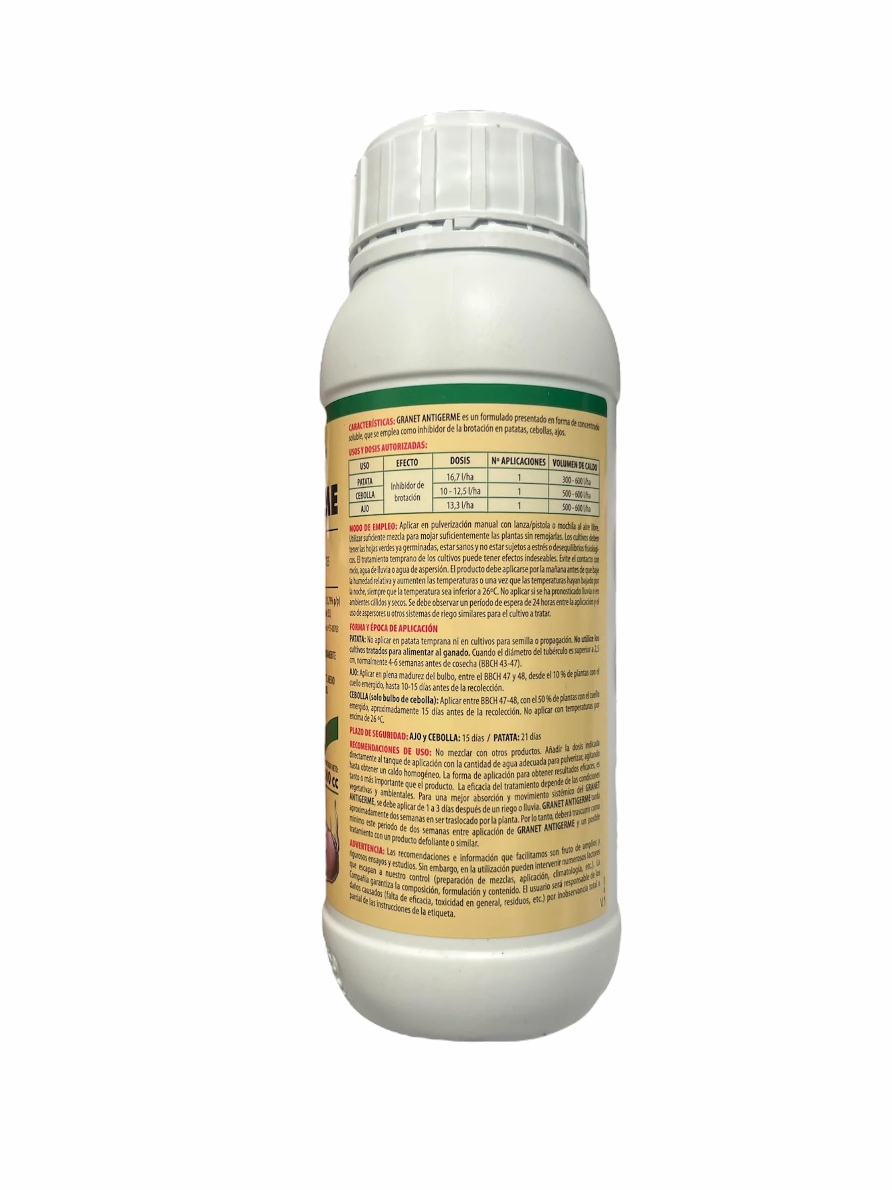 Antigerminativo fitoregulador Para patatas, ajos y cebolla 500 ml. Inhibidor sistémico de brotes en patata, cebolla y ajos.
