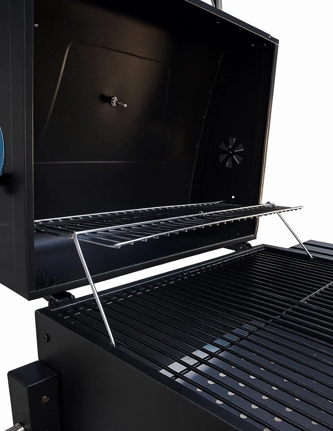 JARDIN202 - Barbacoa de Carbón Alabama Grande con Ruedas, Termómetro y Altura Ajustable | Parrilla Grill de Carbón con Carrito y Tapa | (Negro)
