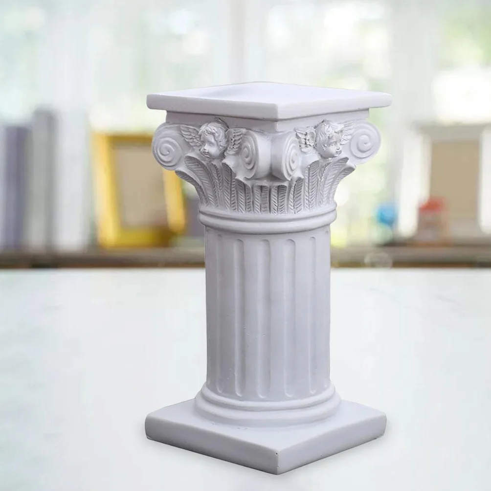 N/A Estatua de Columna Griega Pilar Romano Creativo, Soporte de Pedestal de Resina, de Escultura, Decoración de Cocina para El Hogar Al Aire Libre, L, L Cuadrado, Individual