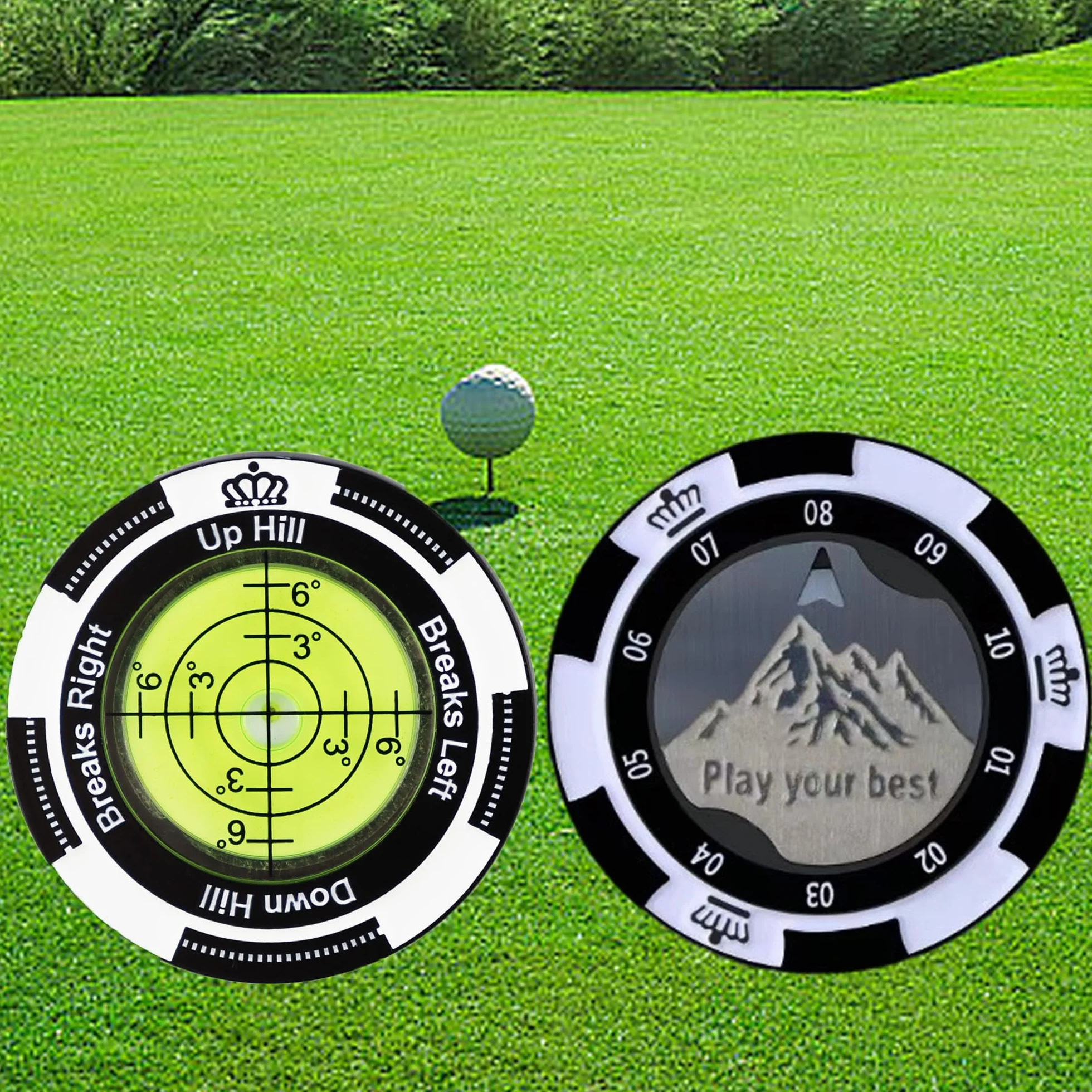 Etiqueta De Nivel Del Lector De Golf, Marcador De Golf De Cabeza De Nivel Con Burbuja, Pelota De Lector Verde Alta Precisión, Hat Clip, Mini Nivel