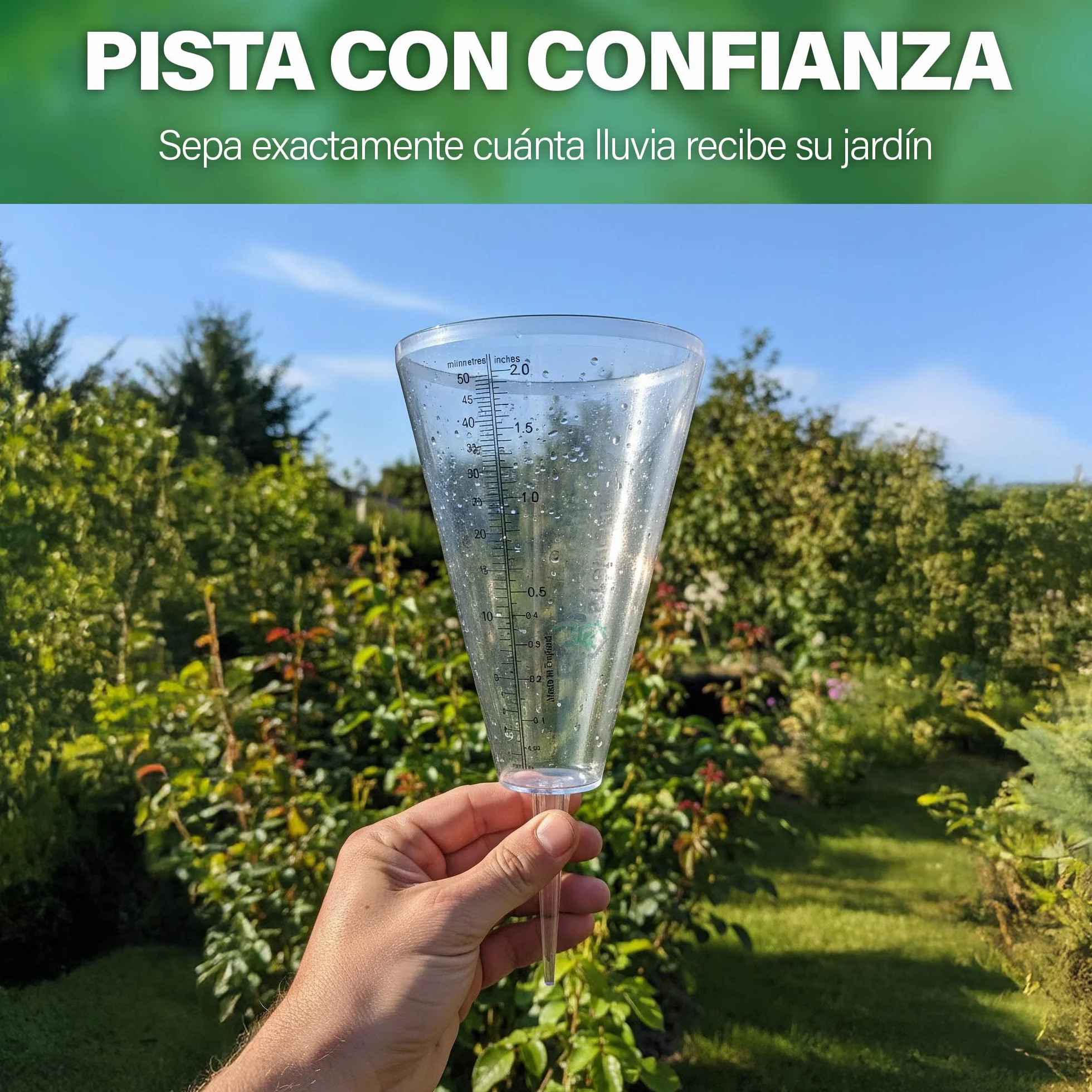 Pluviómetro de Exterior para jardín: pluviómetro de fácil Lectura con Escala Clara para una medición precisa de la Lluvia