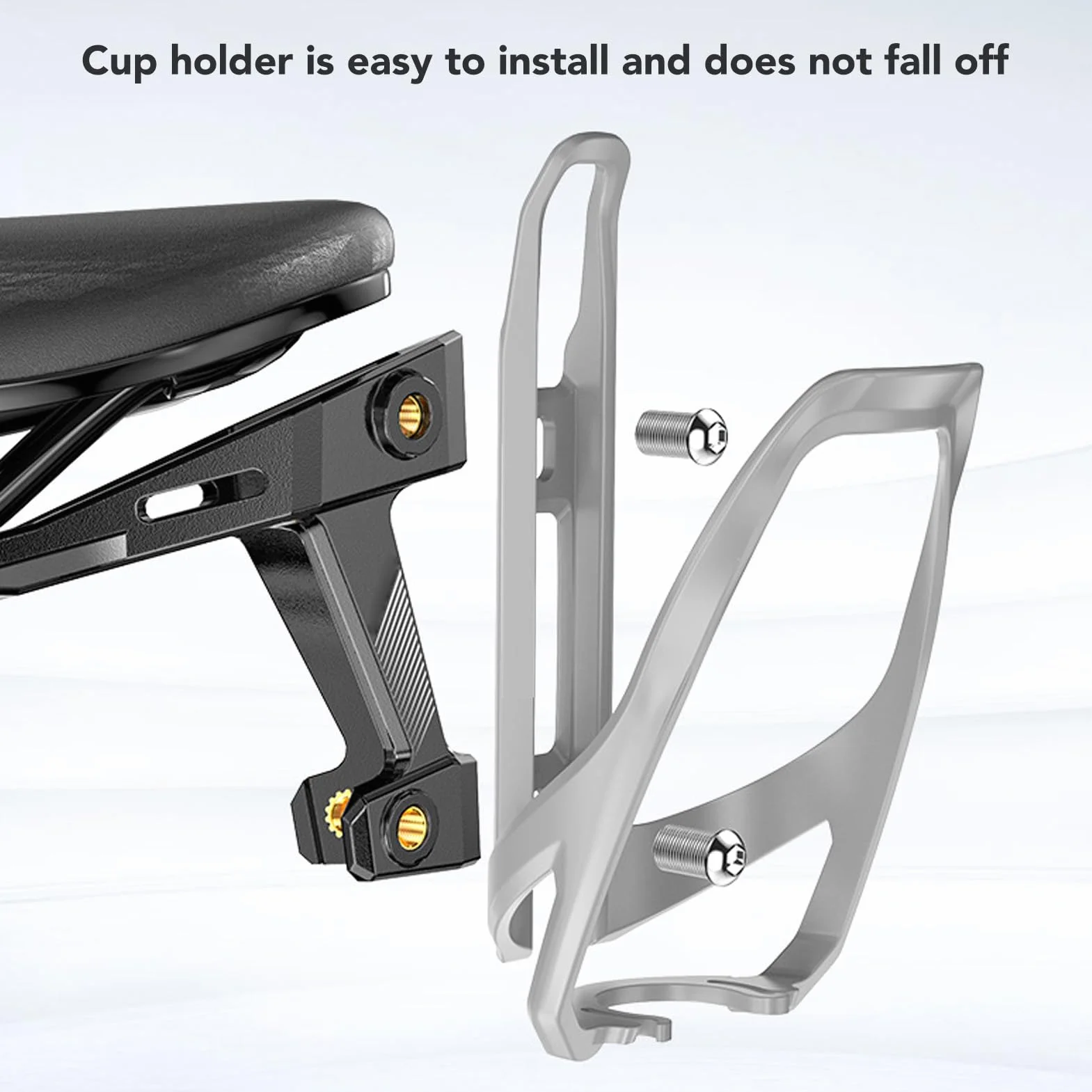 Adaptador Sillín Bicicleta, Soporte Portabotellas Resistente y Engrosado para Botellas Individuales y Dobles