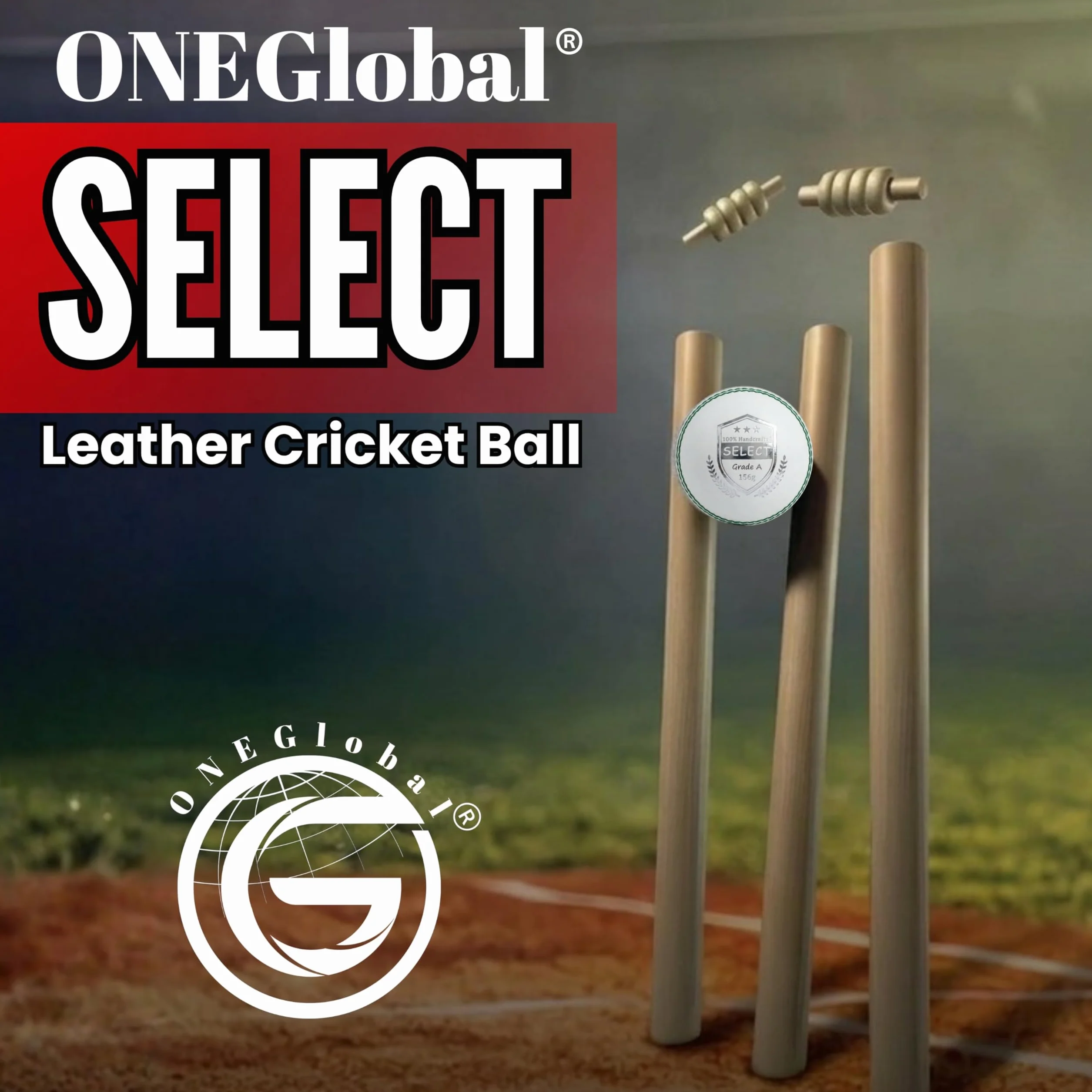 Pelota de críquet de cuero 156 g construcción 4 piezas T20 entrenamiento