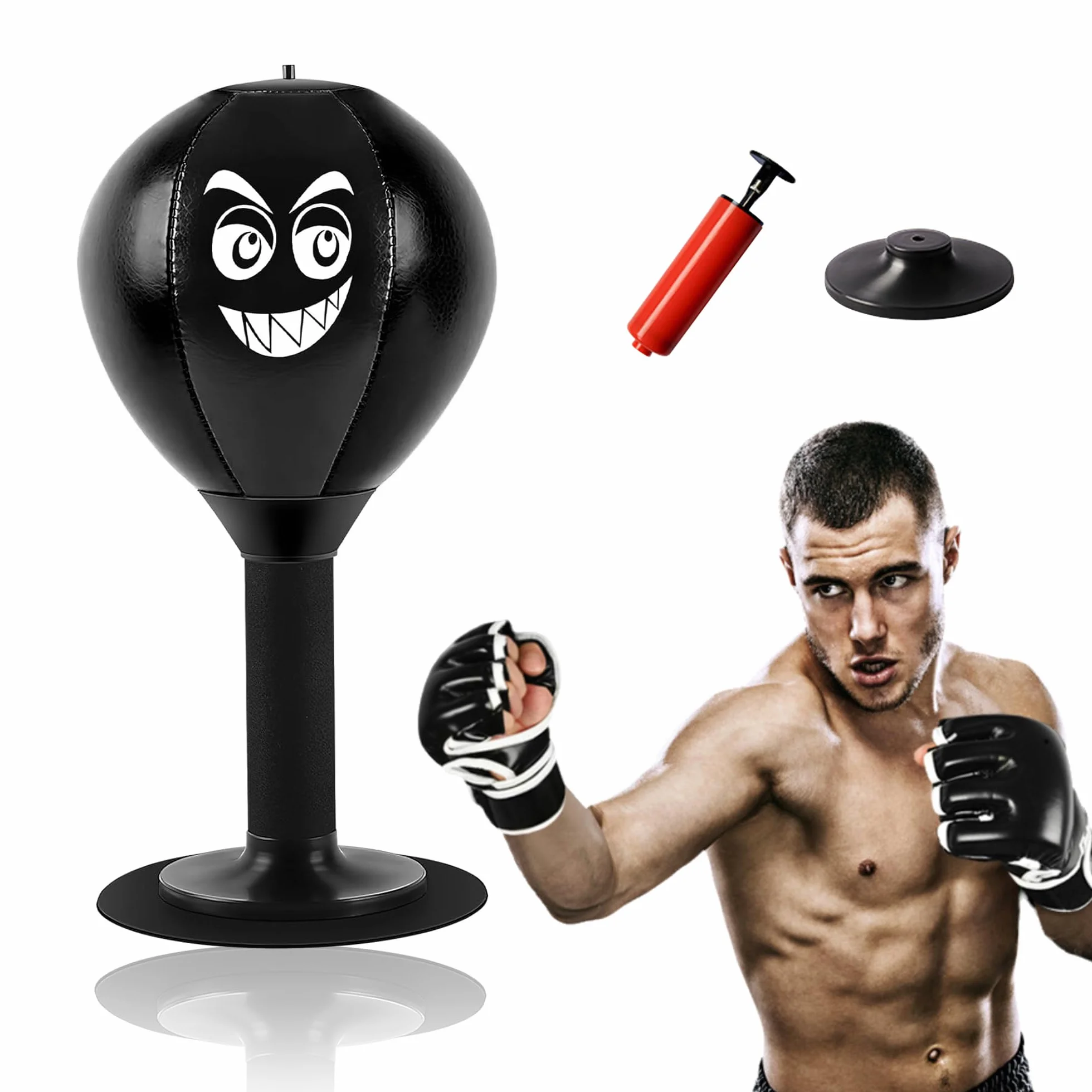 Mesa de punching ball, saco de boxeo de escritorio con ventosa, mini saco de boxeo para aliviar el estrés