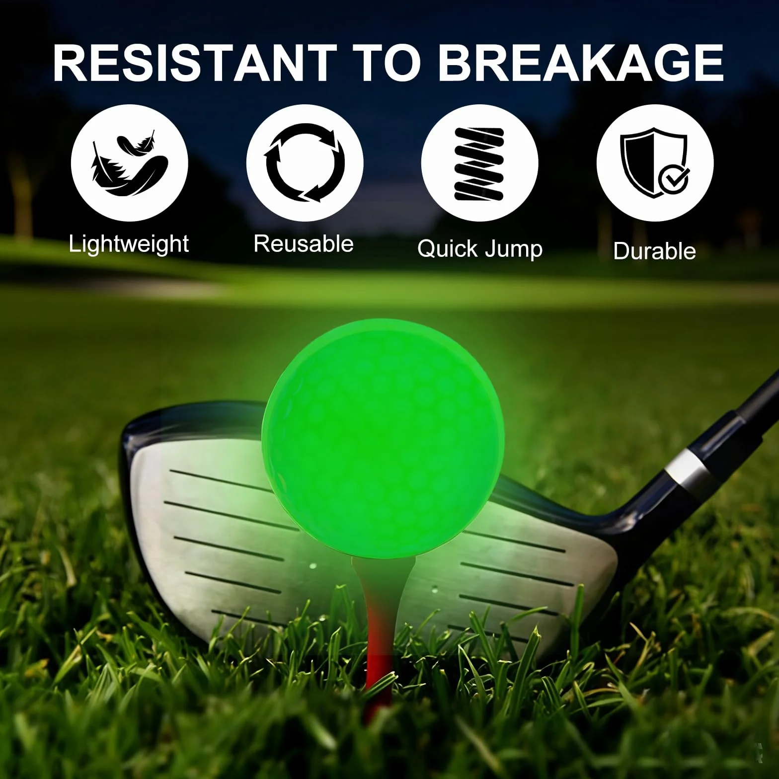 Flintronic 3/6PCS Pelotas De Golf LED Luminosas Portátiles, Juego Bolas de Entrenamiento Set