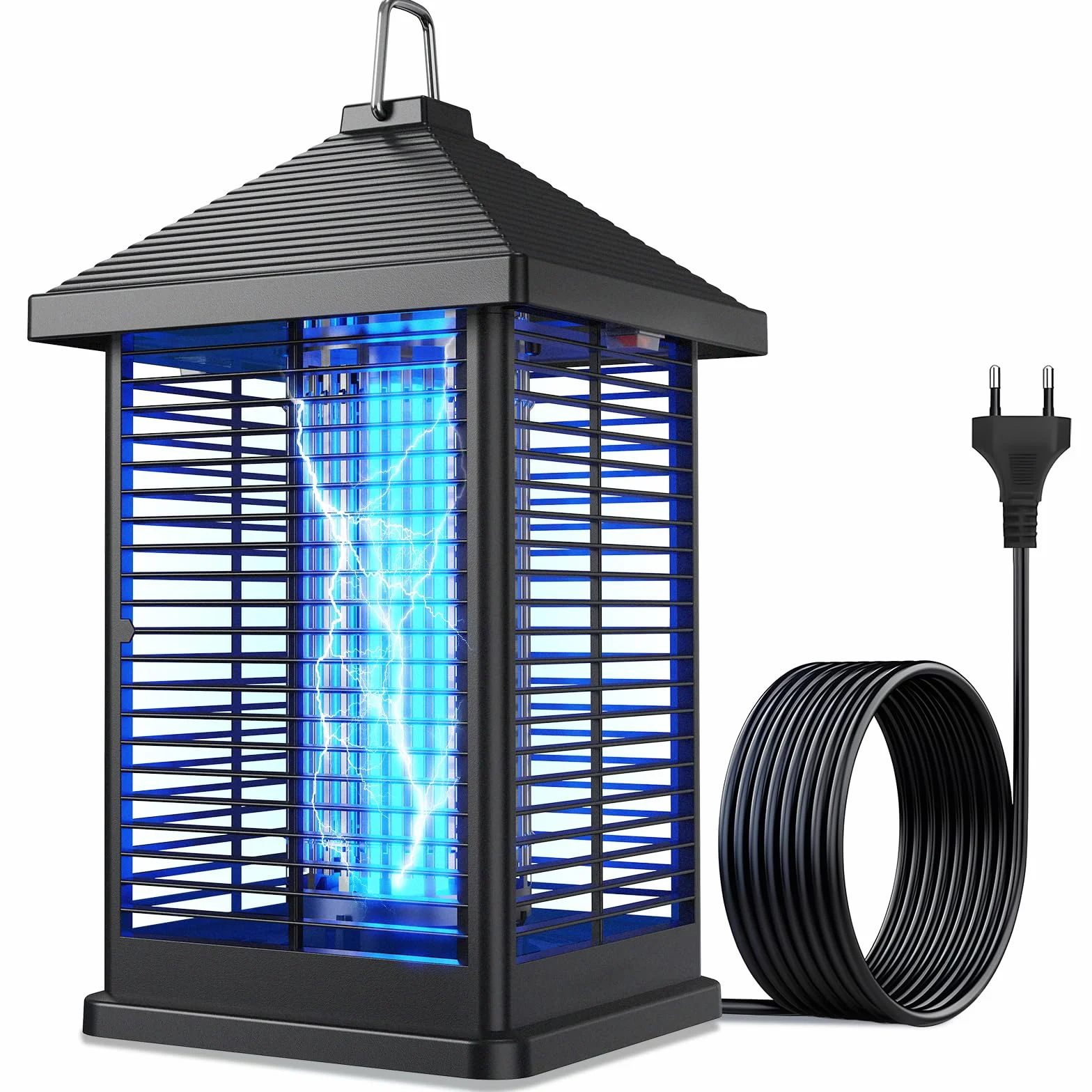 Lampara Antimosquitos Electrico 18W, 4000V Smart Auto Trampa Eléctrica De Insectos Voladores, Matamoscas 80 ㎡ Cobertura Uso Interior Y Exterior, Terraza, Patio Trasero, Campamento, Hogar